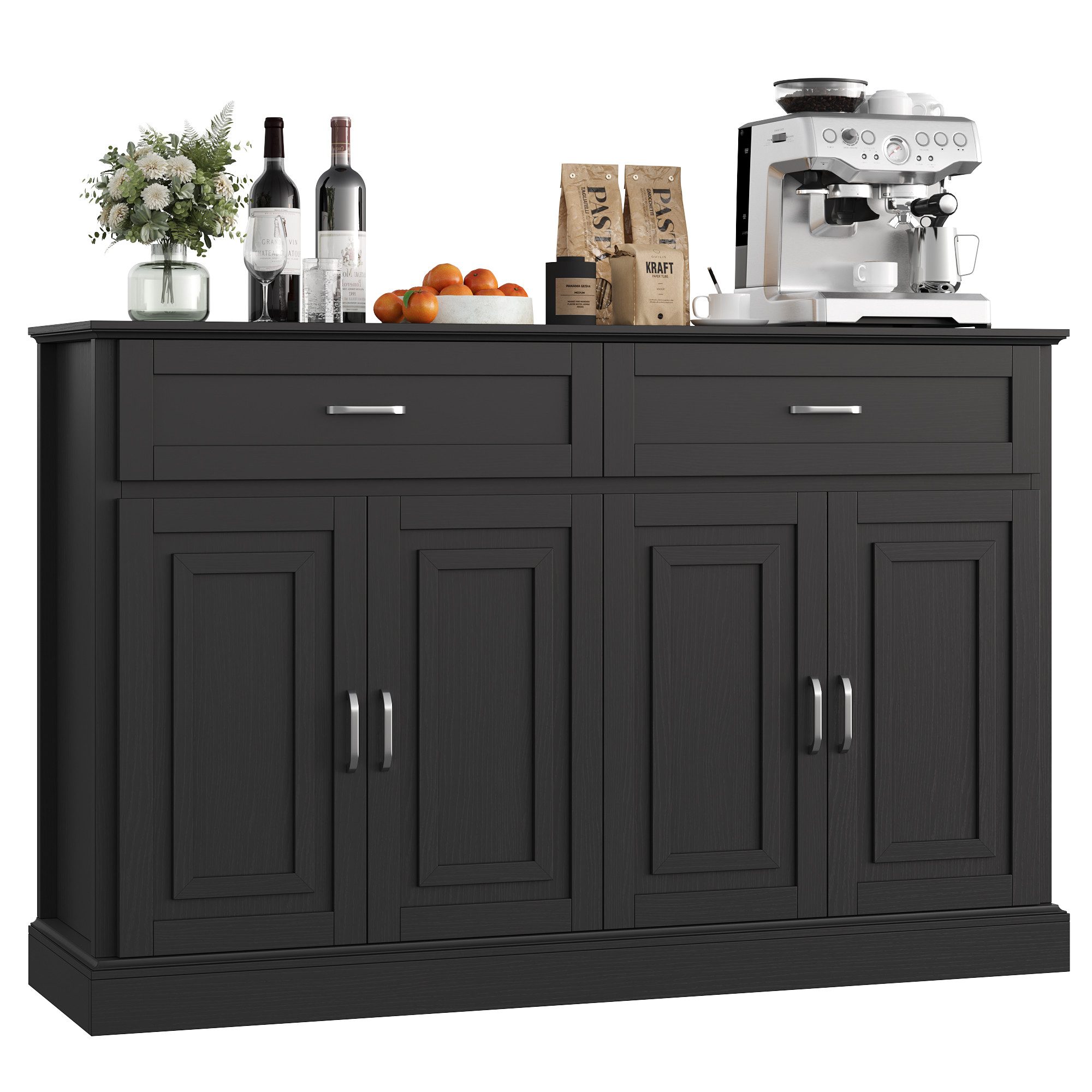 Homfa Sideboard Breite 140cm Küchenschrank Buffetschrank, mit Arbeitsplatte günstig online kaufen