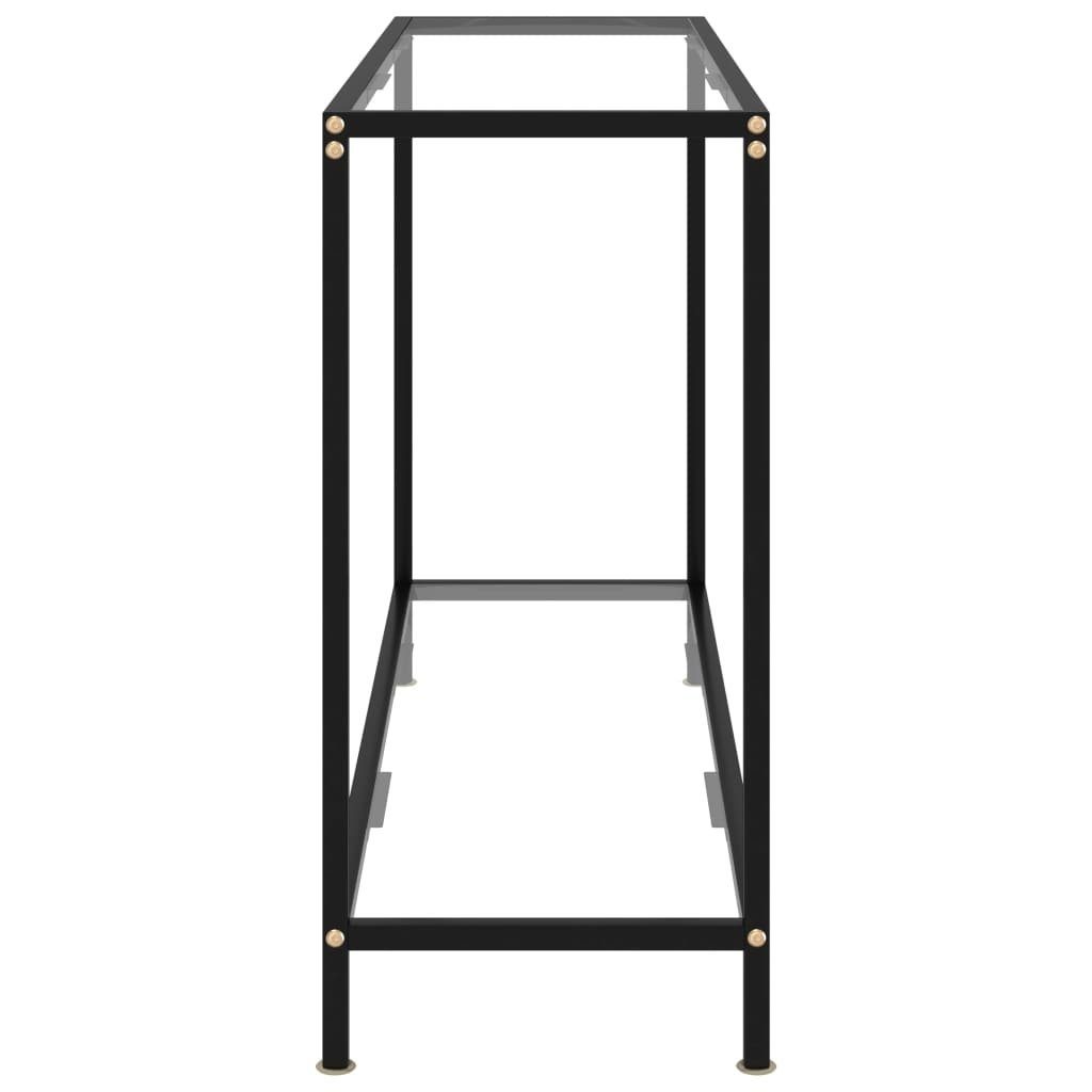(LxBxH: 120x35x75 Transparent cm), aus Glasböden möbelando und Beistelltisch Andernach in Stahl mit Schwarz