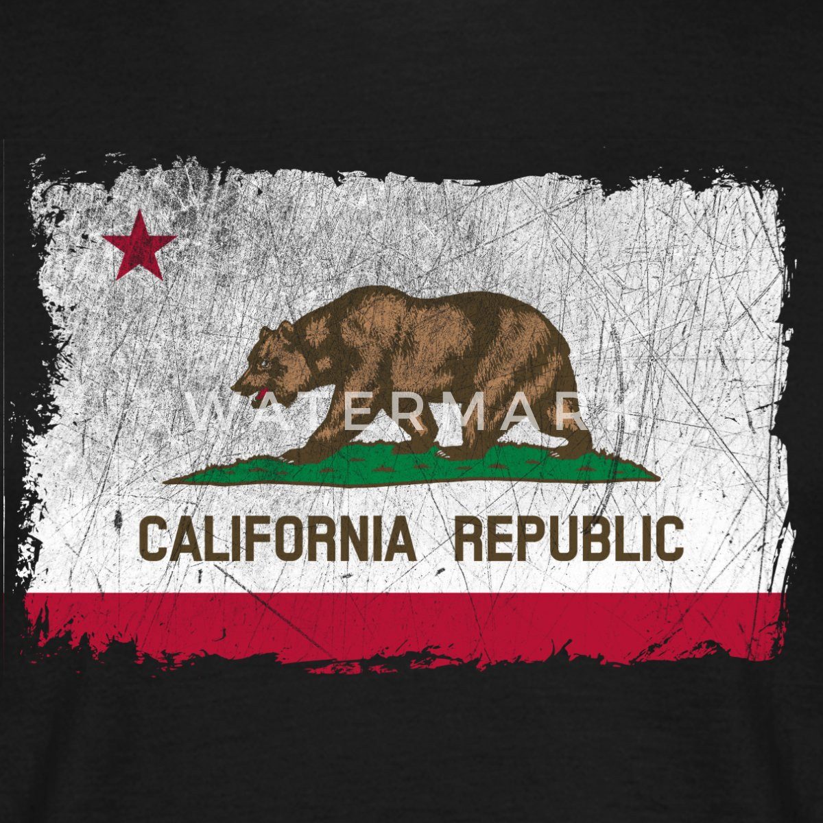 Spreadshirt T-Shirt California Republic Vintage Flagge Bear Flag Männer T-Shirt (1-tlg)