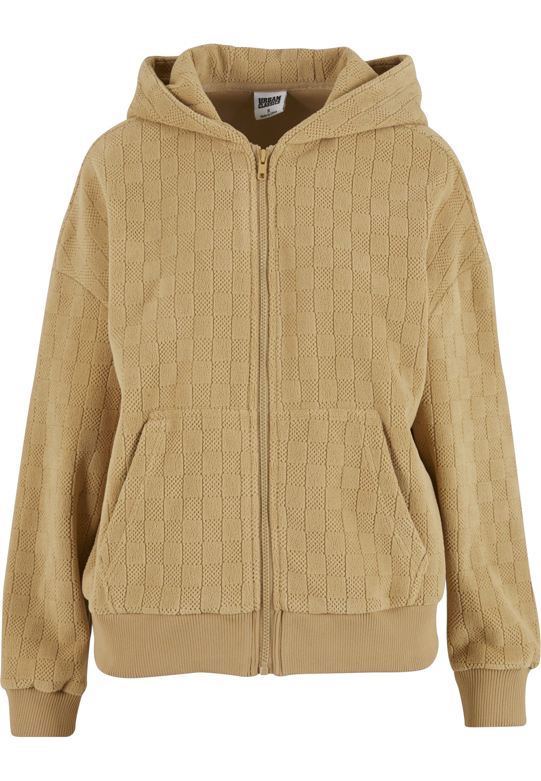 URBAN CLASSICS Sweatjacke Urban Classics Ladies Jacquard Velvet Oversized Zip Hoody