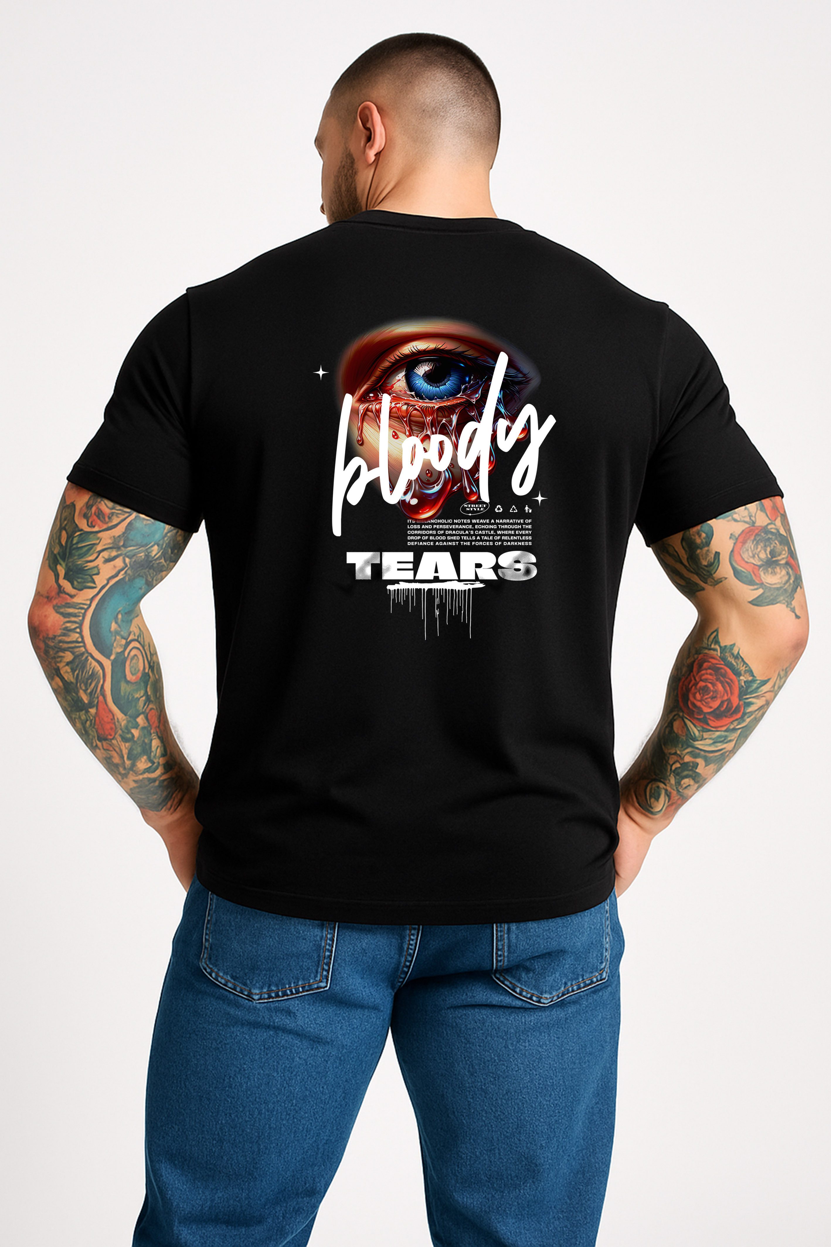 Banco T-Shirt Streetwear T-Shirt für Herren mit Eye-Backprint – Crew Neck U günstig online kaufen