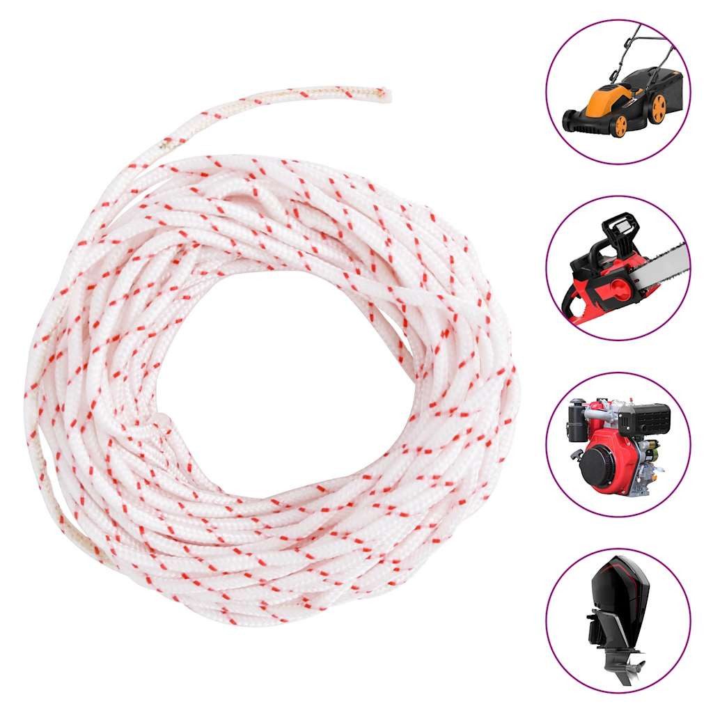 vidaXL Seil Starterseil Weiß und Rot Ø3 mm 10 m Nylon (1-tlg)
