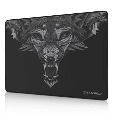 Titanwolf Gaming Mauspad, Speed Gaming Mauspad mit 250 x 350mm Mousepad mit gummierter Rückseite