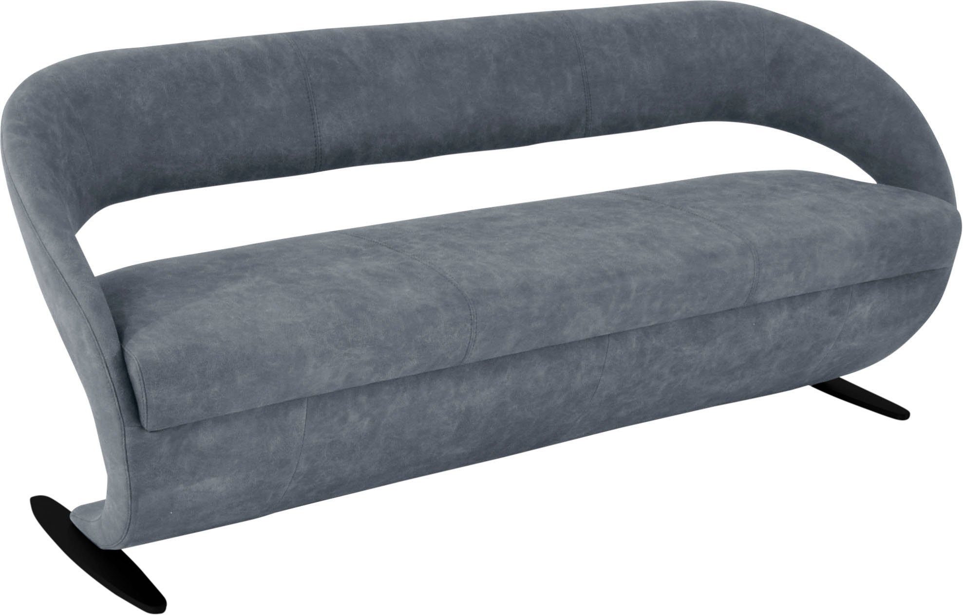 K+W Komfort & Wohnen Polsterbank Wave, in geschwungener Optik mit Metallkufe in schwarz Struktur