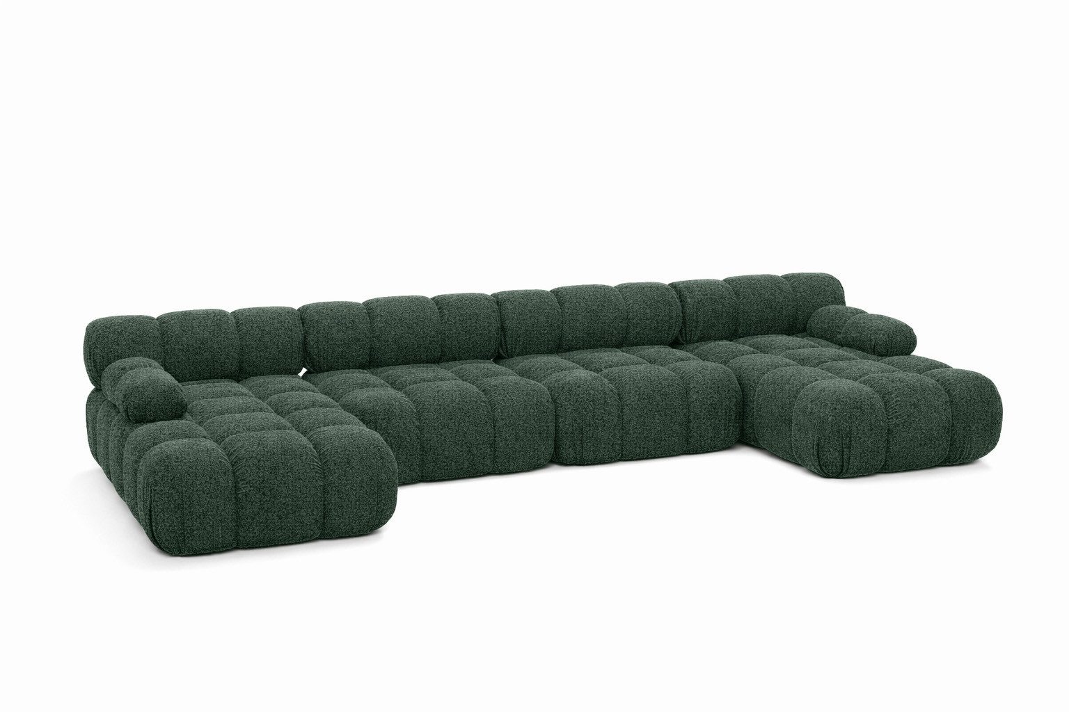 Kaiser Möbel Ecksofa U-Form XL modern für Wohnzimmer, Stoff Abriamo, SELIA, Einzelsofa, U-Form XL,Bouclé-Stoff,Relaxfläche 130 cm