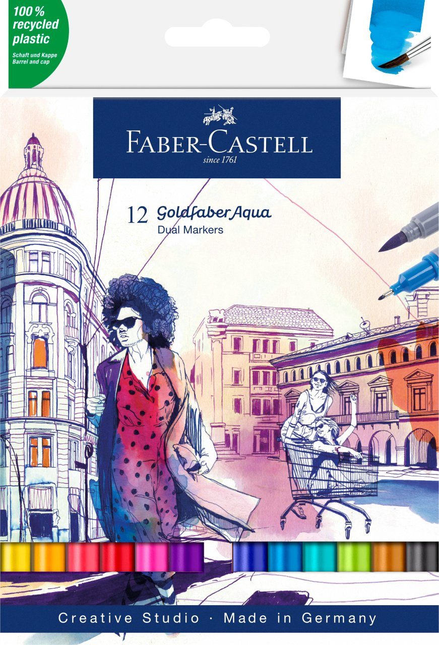 Faber-Castell Aquarellstifte Dual Marker Goldfaber Aqua 12er Set