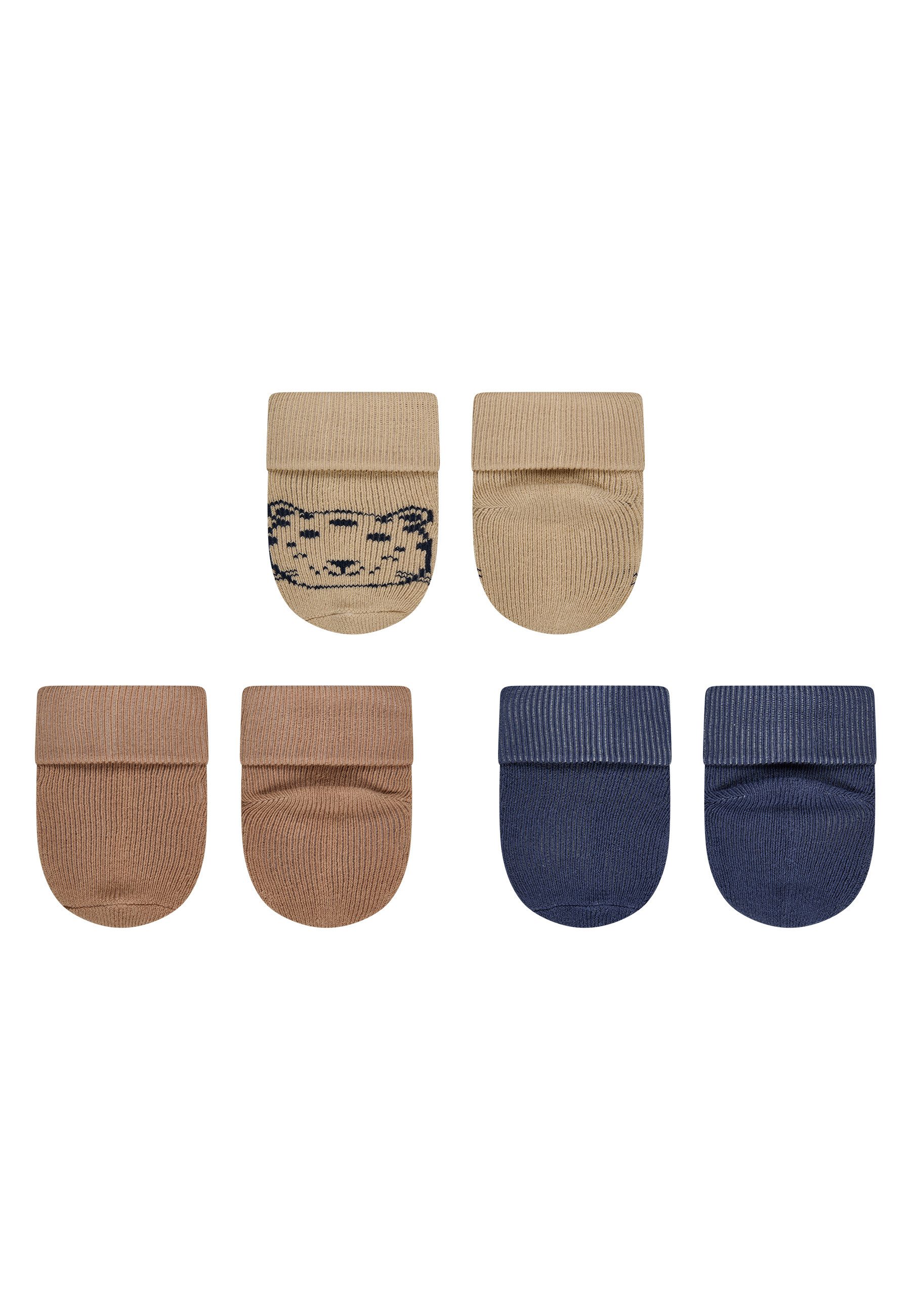 Sterntaler® Feinsöckchen Erstlingssocken 3er-Pack Tiger (3-Paar, 3er-Pack) Erstlingssocken 3erPack, Umschlag, Innenfrottee, hoher Baumwollanteil