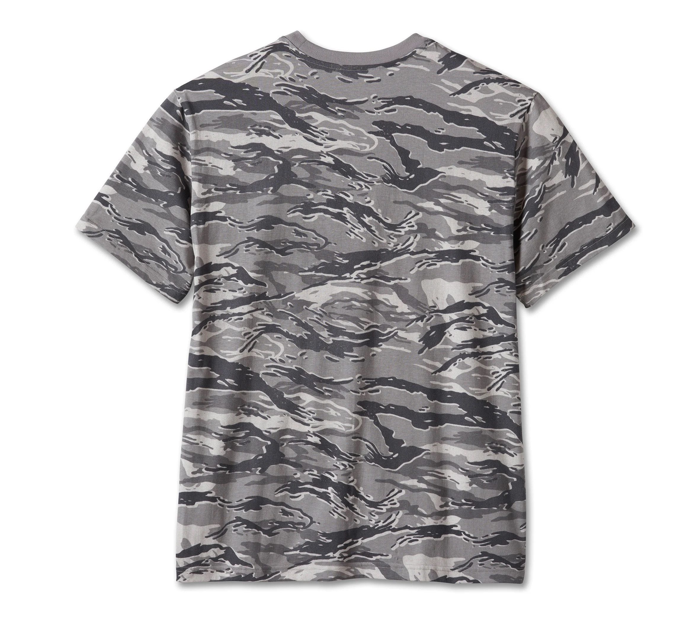 HARLEY-DAVIDSON T-Shirt Herren Racing Camo Bar & Shield Logo Tee Shirt Kurzarm Biker Oberteil