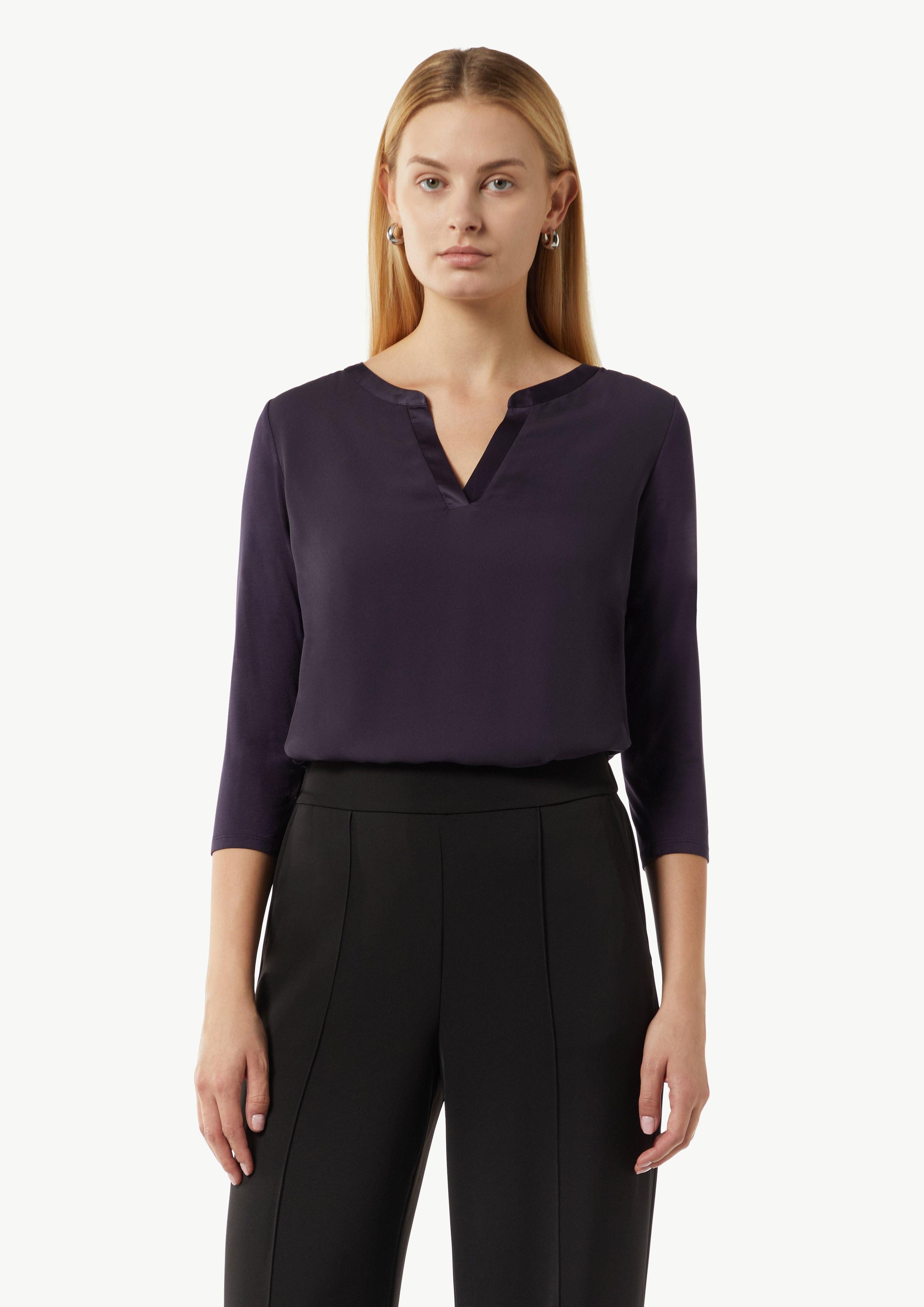Comma Shirttop Shirt mit Satinblende im günstig online kaufen