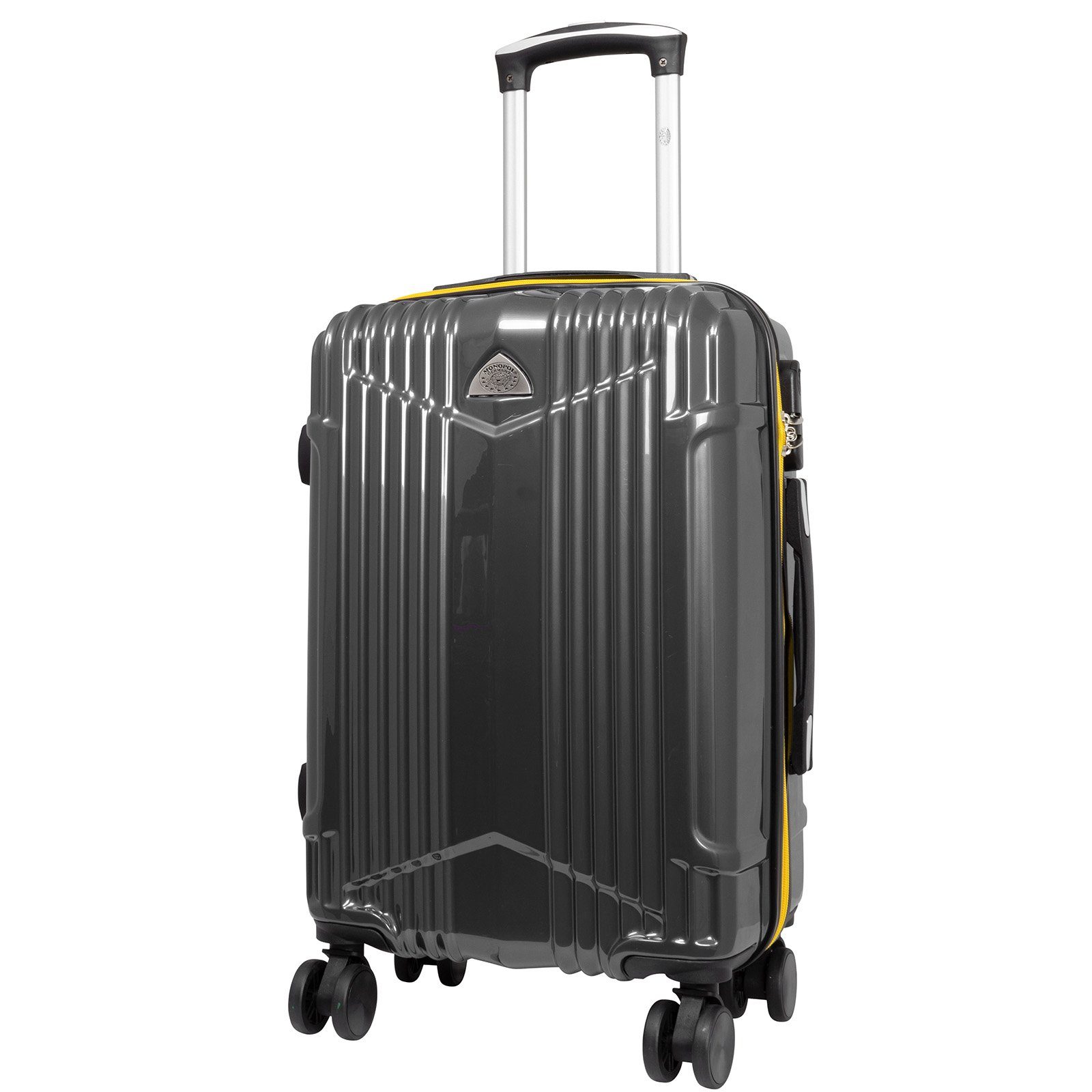 Trendyshop365 Handgepäck-Trolley Koffer 58cm Daytona, 4 Farben, 4 Rollen, Zahlenschloss, Hartschale Polycarbonat anthrazit