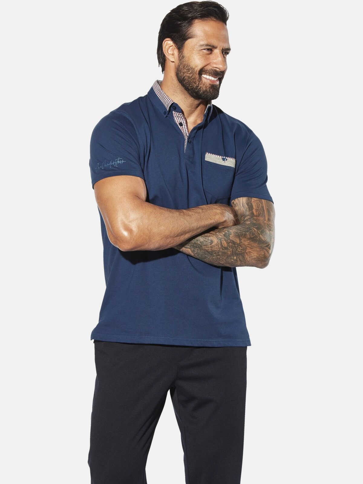 Jan Vanderstorm Poloshirt LARSGAARD mit Kontrastdetails günstig online kaufen