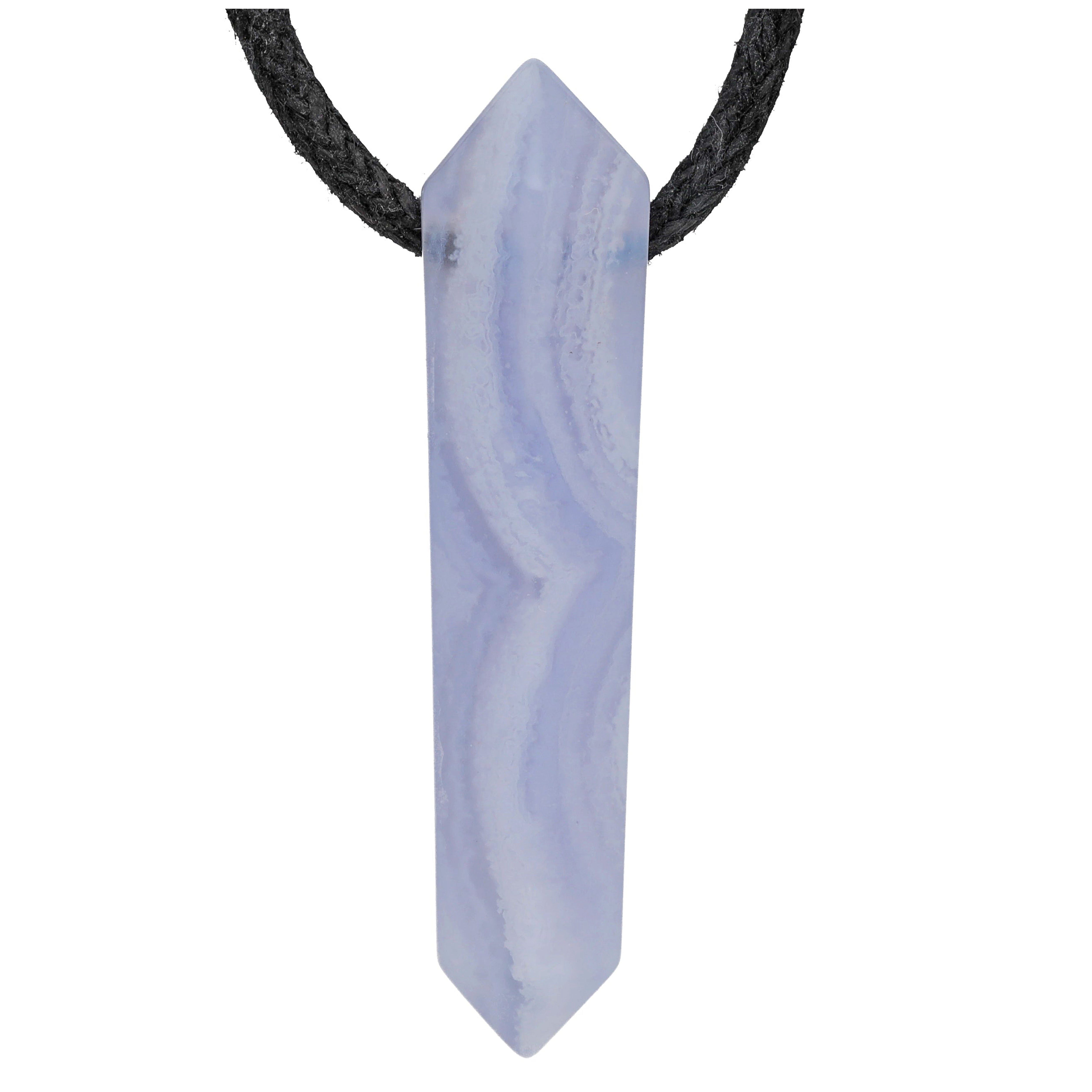 Lebensquelle Plus Edelstein Chalcedon, blau Spitze gebohrt