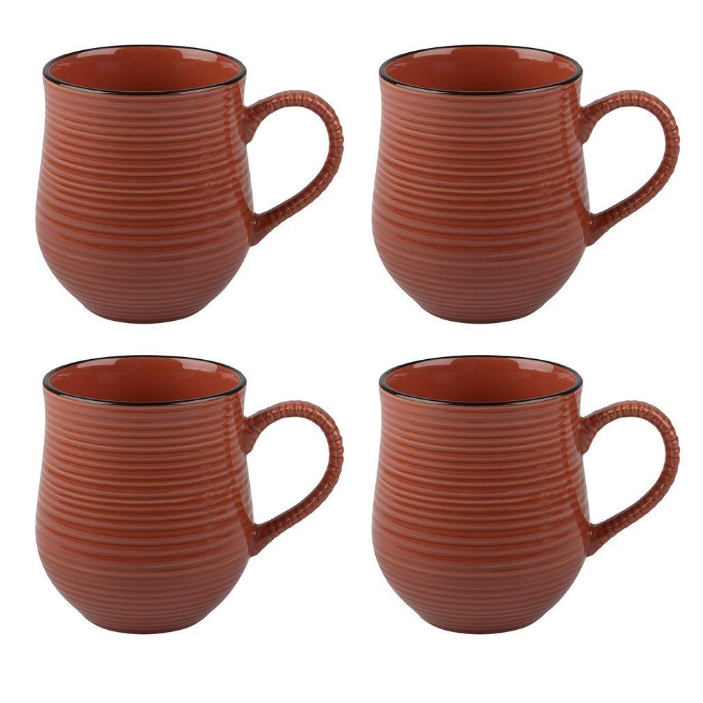 H:10.5cm Rot Tops Becher, Keramik Keramik, D:9cm Creative