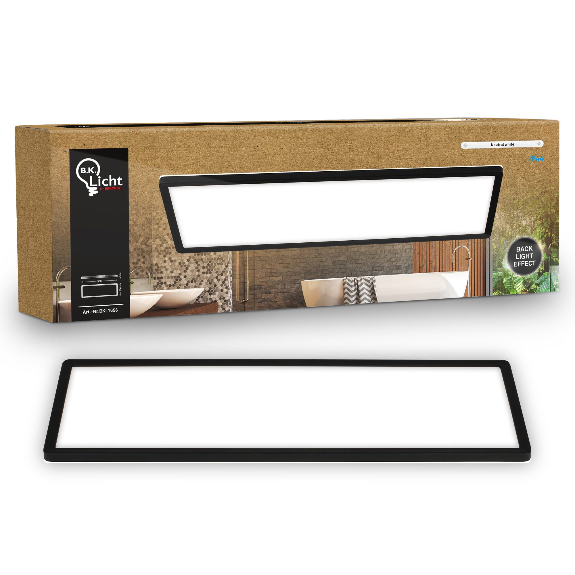 B.K.Licht LED Deckenleuchte Panel Flach 30mm Backlight Effekt LED Deckenlampe Wohnzimmer, LED fest integriert, 4000K - Neutralweiß, versch. Größen & Farben, Badezimmer, Küche, Wohnzimmer, Kinderzimmer