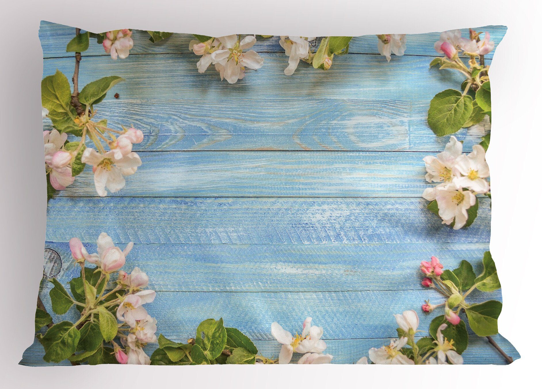 Queen Holz Size Abakuhaus Gedruckter Dekorativer rustikales Blumen-Muster Kissenbezüge Stück), Frische Kopfkissenbezug, (1