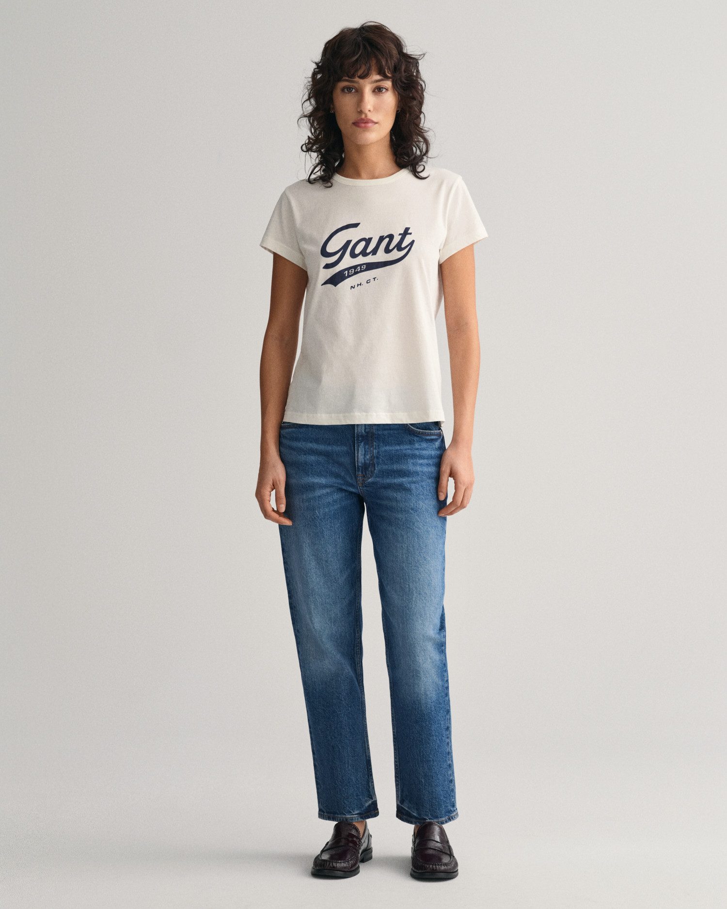 Gant Straight-Jeans STRAIGHT CROPPED JEANS Verkürzte Jeans mit geradem Bein