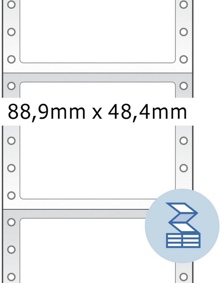 Thumbnail - HERMA Etikettenrolle Computeretiketten endlos 88,9x48,4mm 1-bahnig VE=3000 Stück.
