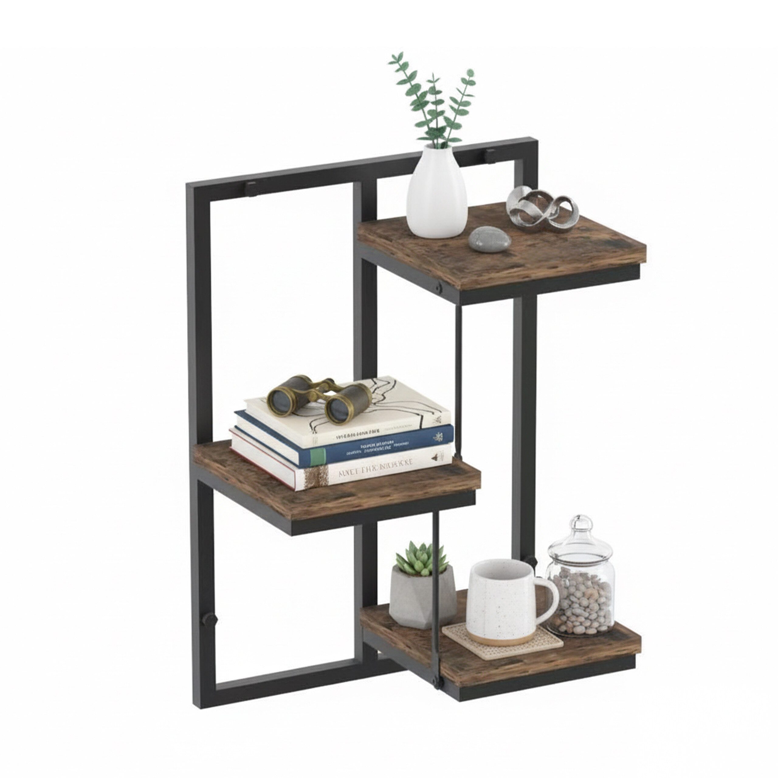 relaxdays Wandregal Industrial Desig, 3 günstig online kaufen