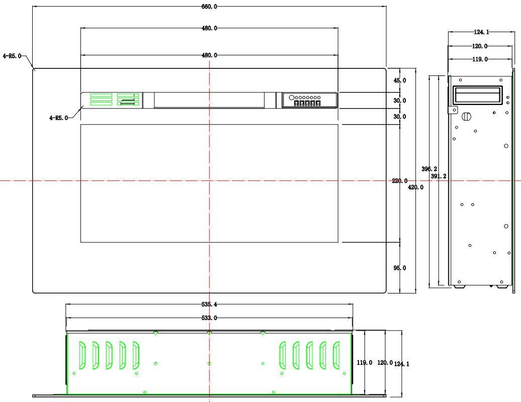 Kaminlicht Elektrokamin Majestic, mit austauschbarer Dekoration, Heizfunktion bis 1500W
