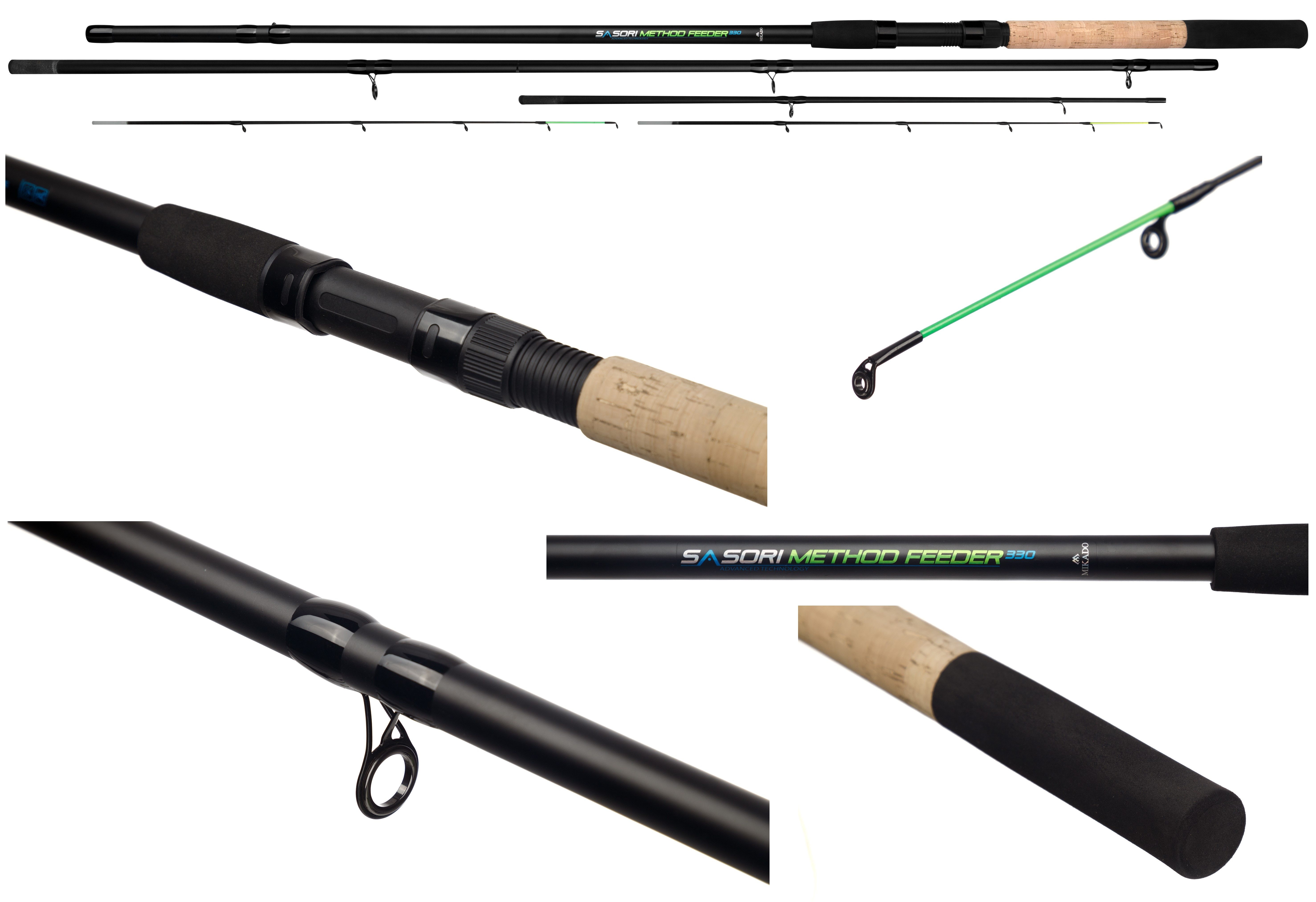 Feederrute SASORI Method Feeder Rute 300 330 360 - Wurfgew. bis 80g + 2 Spitzen