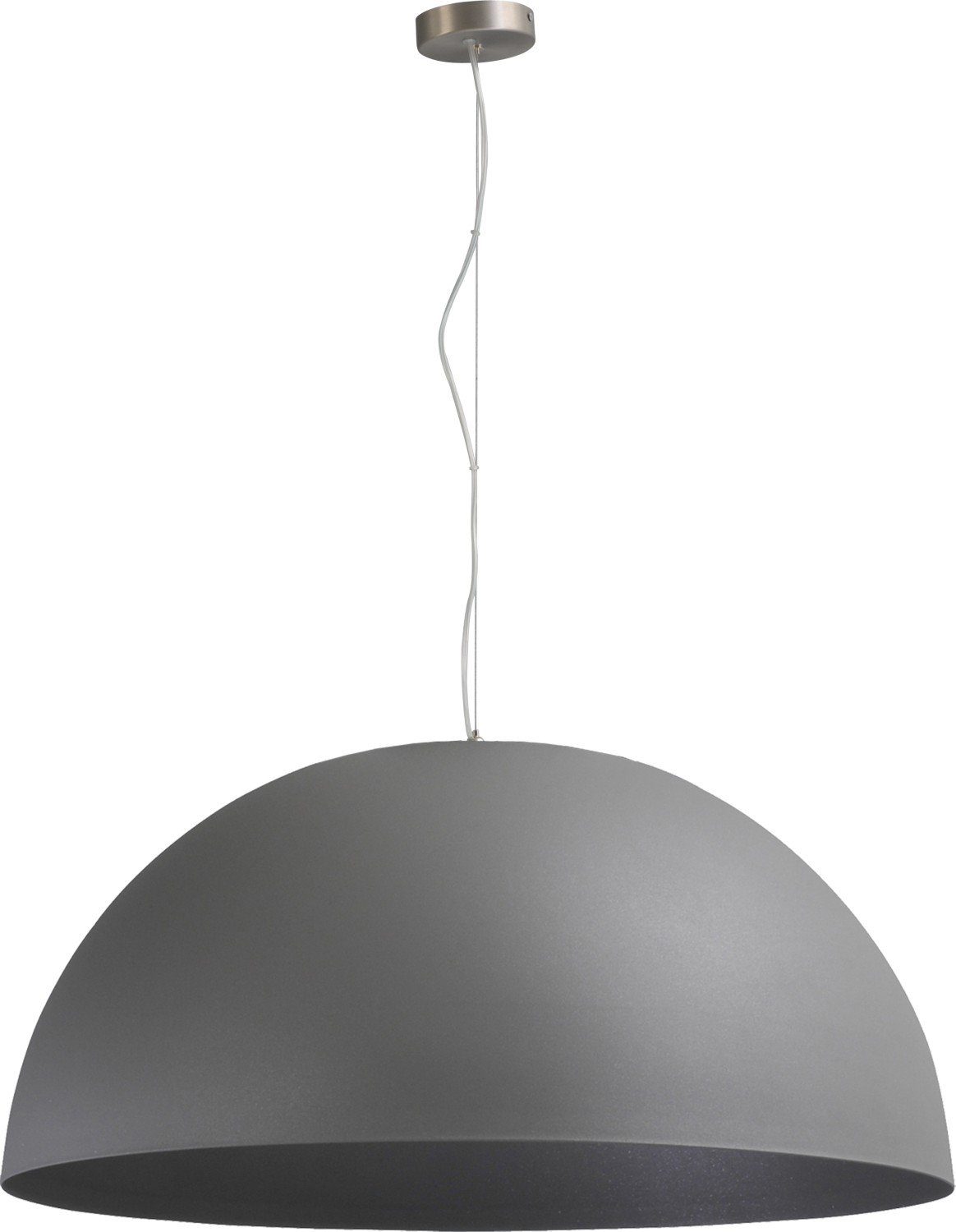 Grau Design ohne rund LARINO, 80 Metall Hängelampe Licht-Erlebnisse Hängeleuchte Leuchtmittel, Ø Industrie Pendelleuchte E27 cm