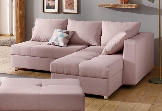 HOME AFFAIRE Ecksofa ITALIA L-Form, mit Bettfunktion, mit Federkern - Einrichtungsbeispiel