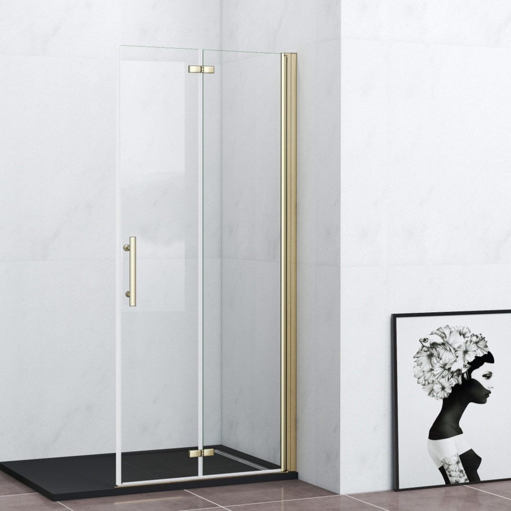 Duschparadies Walk-in-Dusche H:195cm Duschwand Scharniertür Falttür Duschtü günstig online kaufen