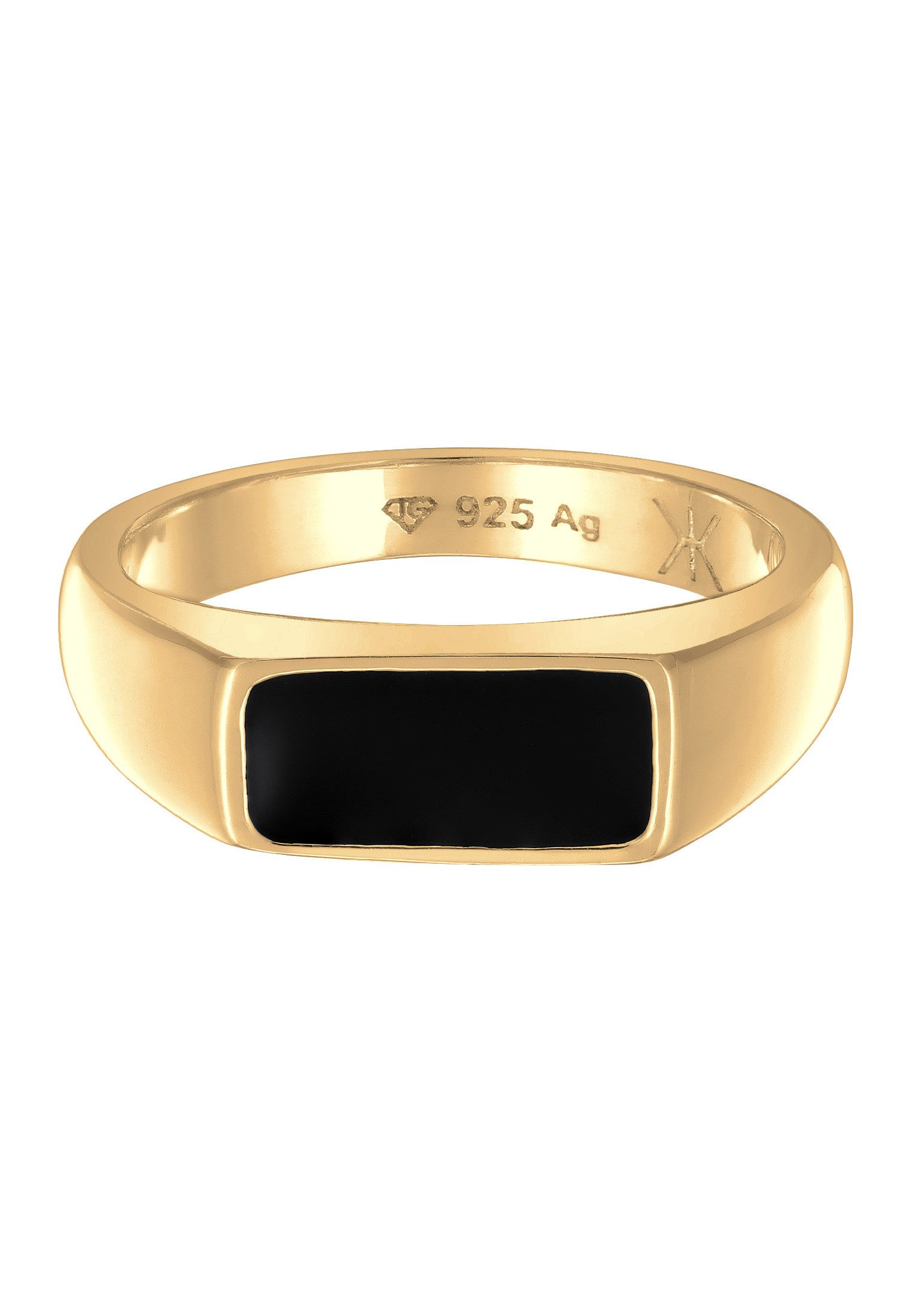 Kuzzoi Siegelring Herren Siegelring Emaille Schwarz 925 Sterling Silber günstig online kaufen