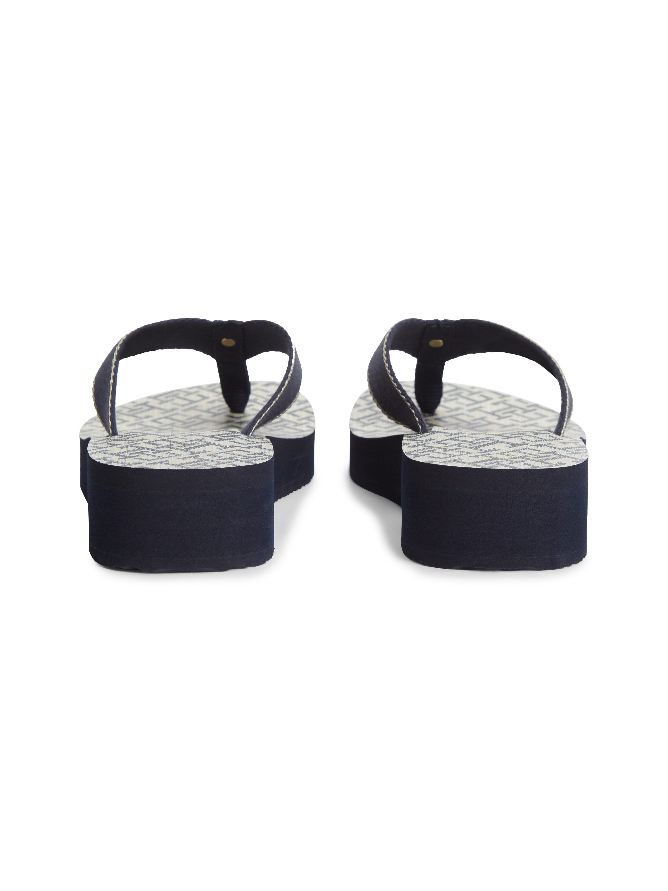 Tommy Hilfiger TH MONOGRAM MID WEDGE SANDAL Zehentrenner Sommerschuh, Dianette mit logobedruckter Innensohle