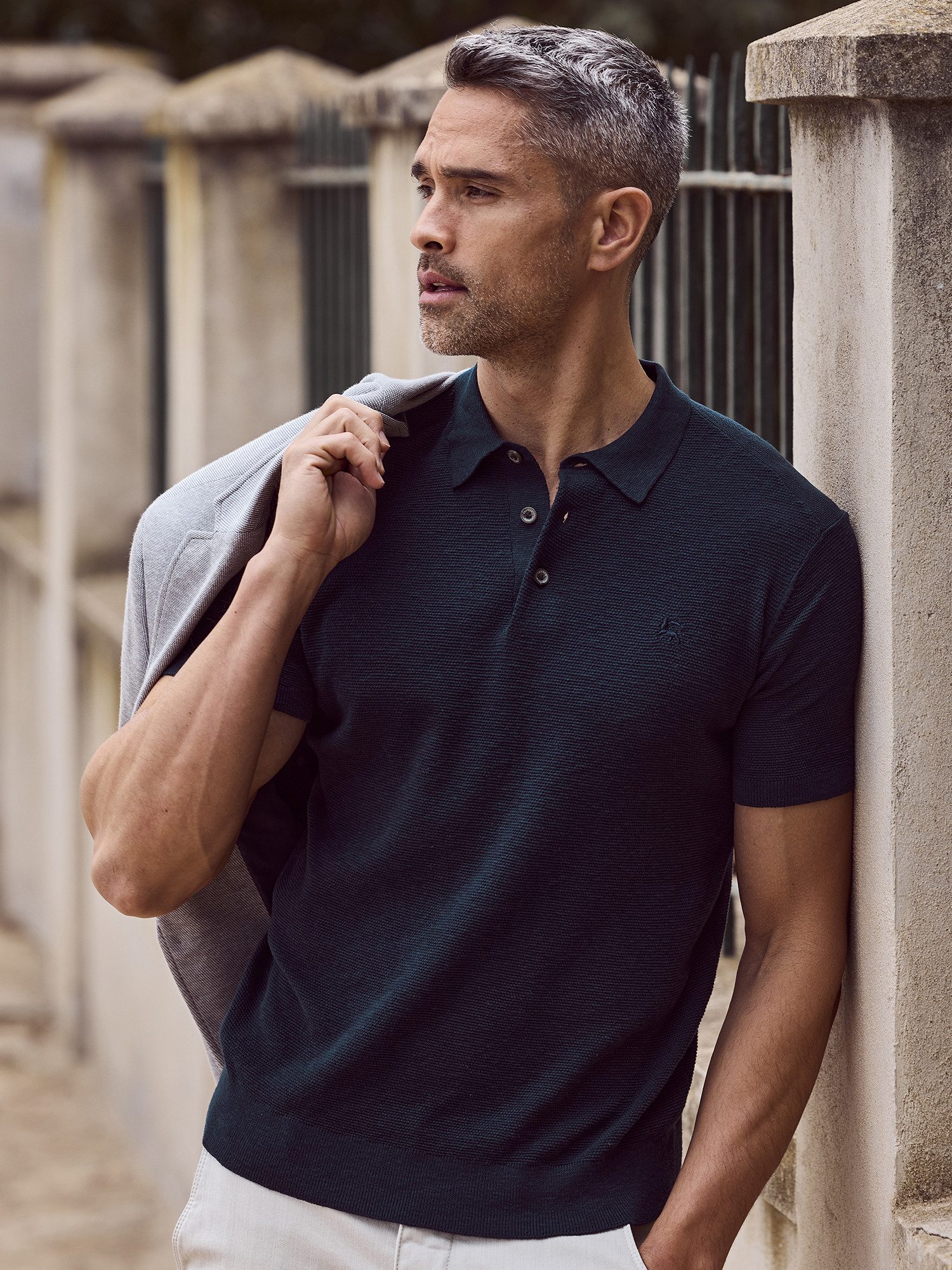 LERROS Langarm-Poloshirt LERROS Leichtes Sommer-Strick-Polo