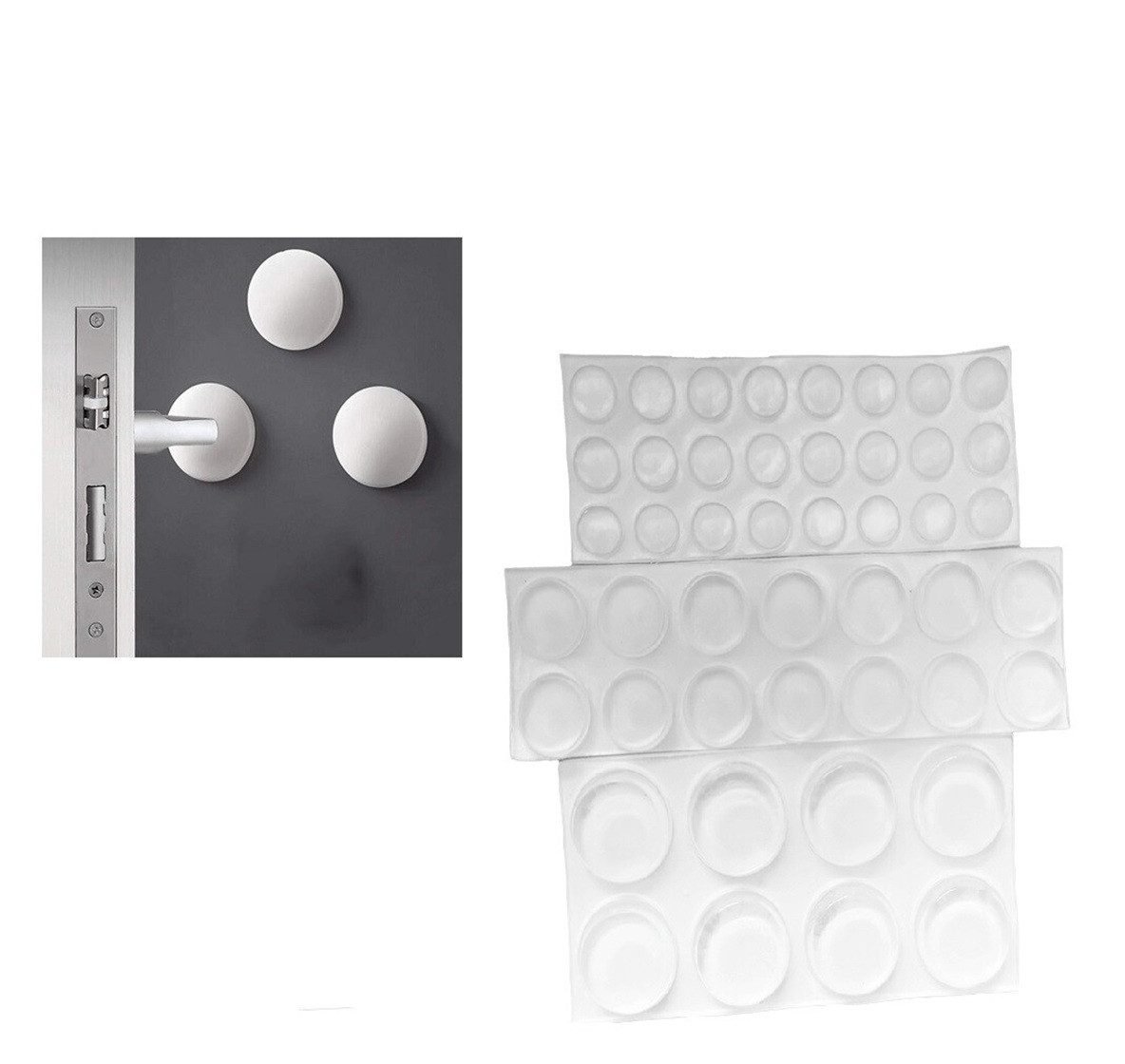 Michelino Wandpuffer & Türpuffer aus Gummi - Selbstklebend, stoßfest & geräuscharm, (49 St)