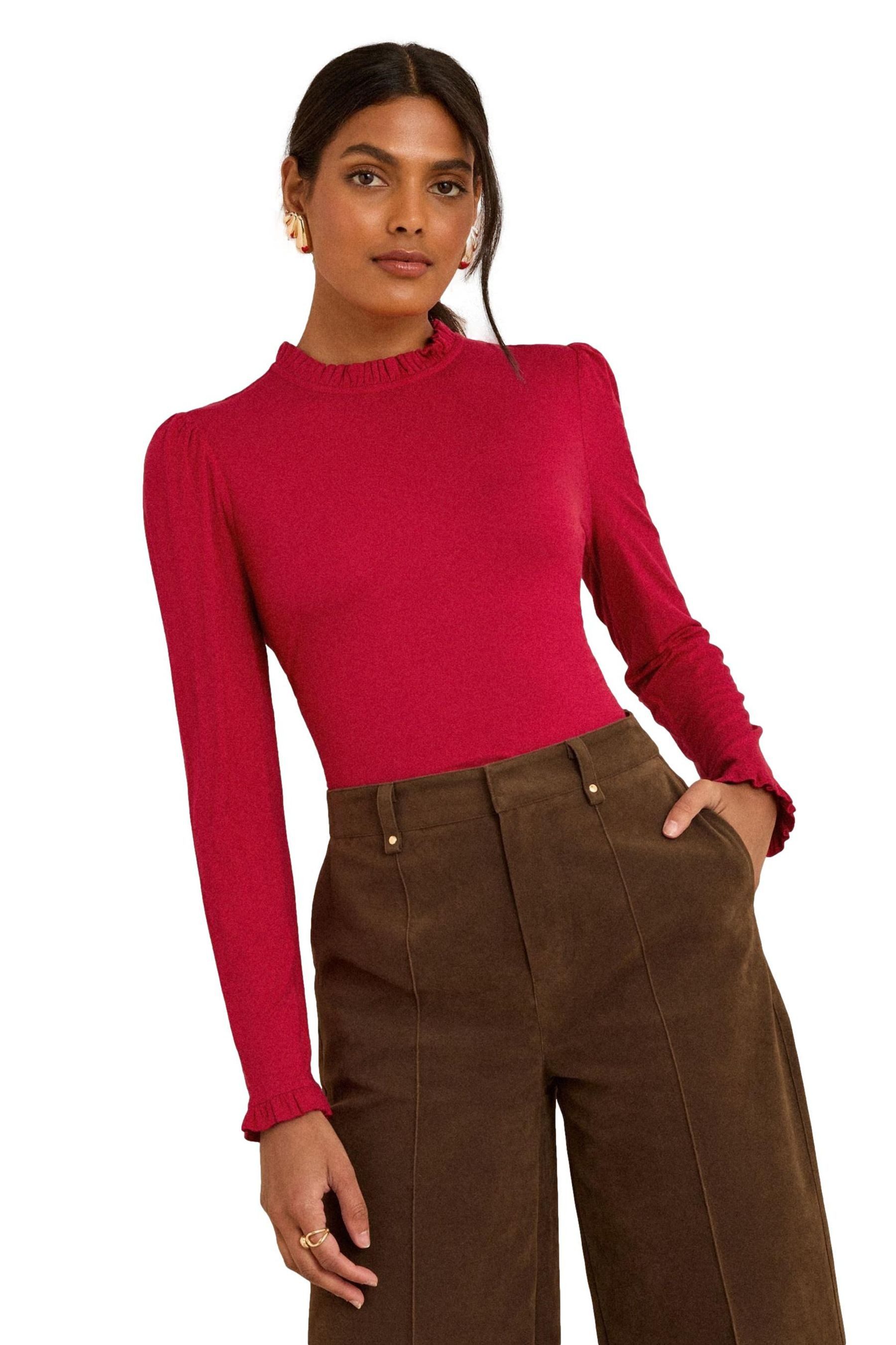 Langarmbluse Love & Roses Jersey-Oberteil mit Rüschen, Regular