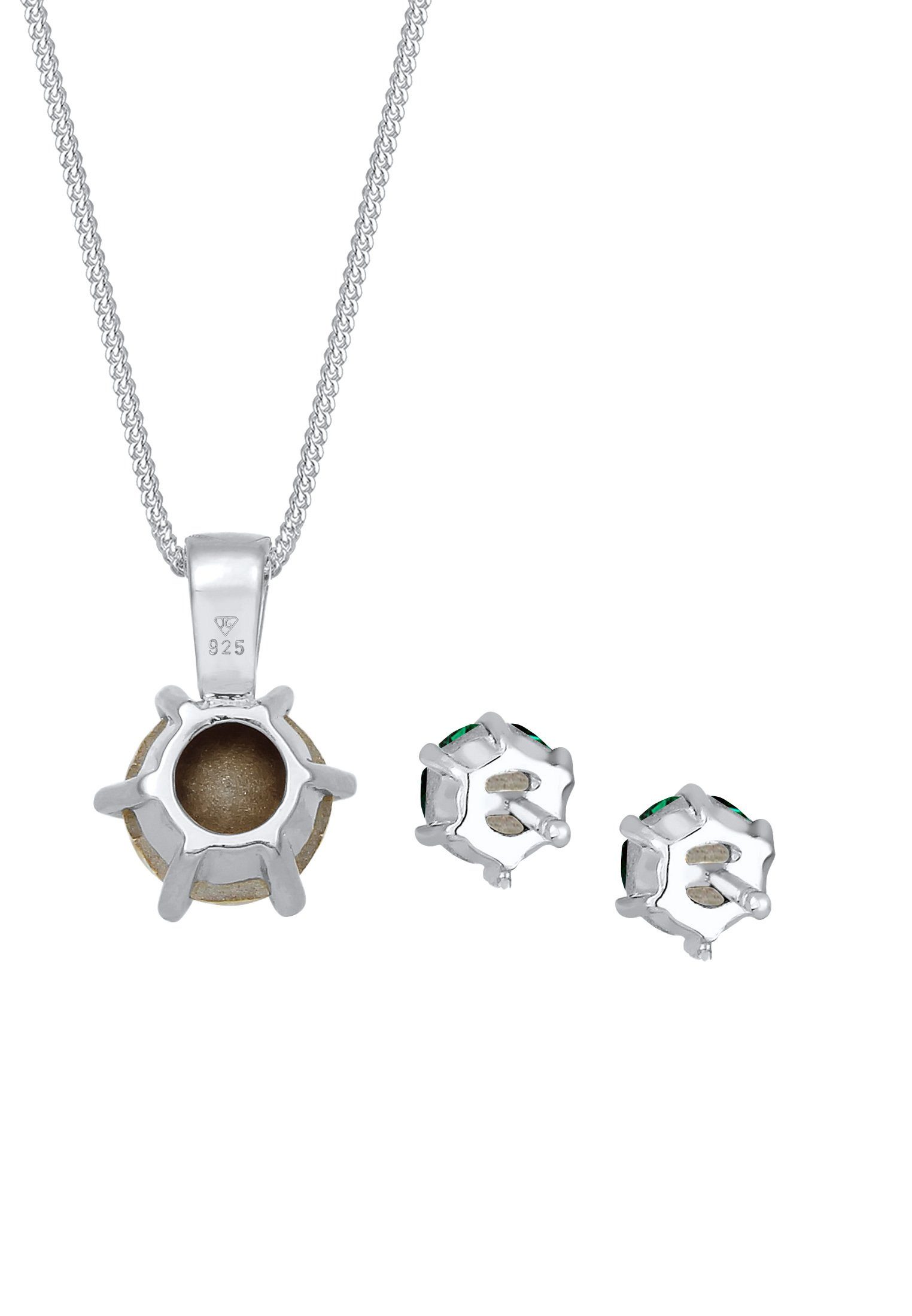 Elli Schmuckset Set Kette Ohrstecker 925 Silber, mit Kristallen von Swarovski®