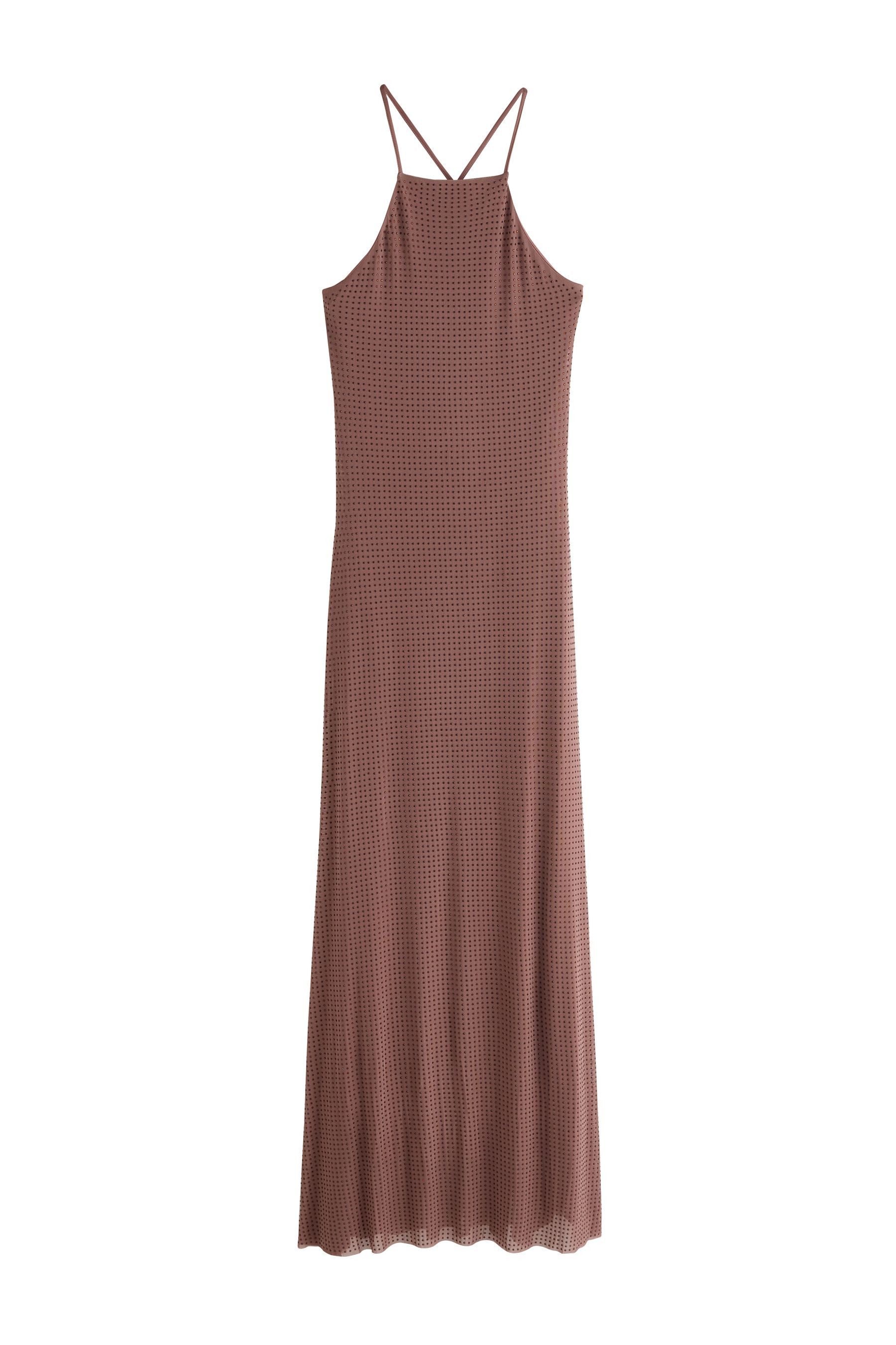Next Maxikleid Funkelnde Maxikleid mit Wasserfallausschnitt (1-tlg)