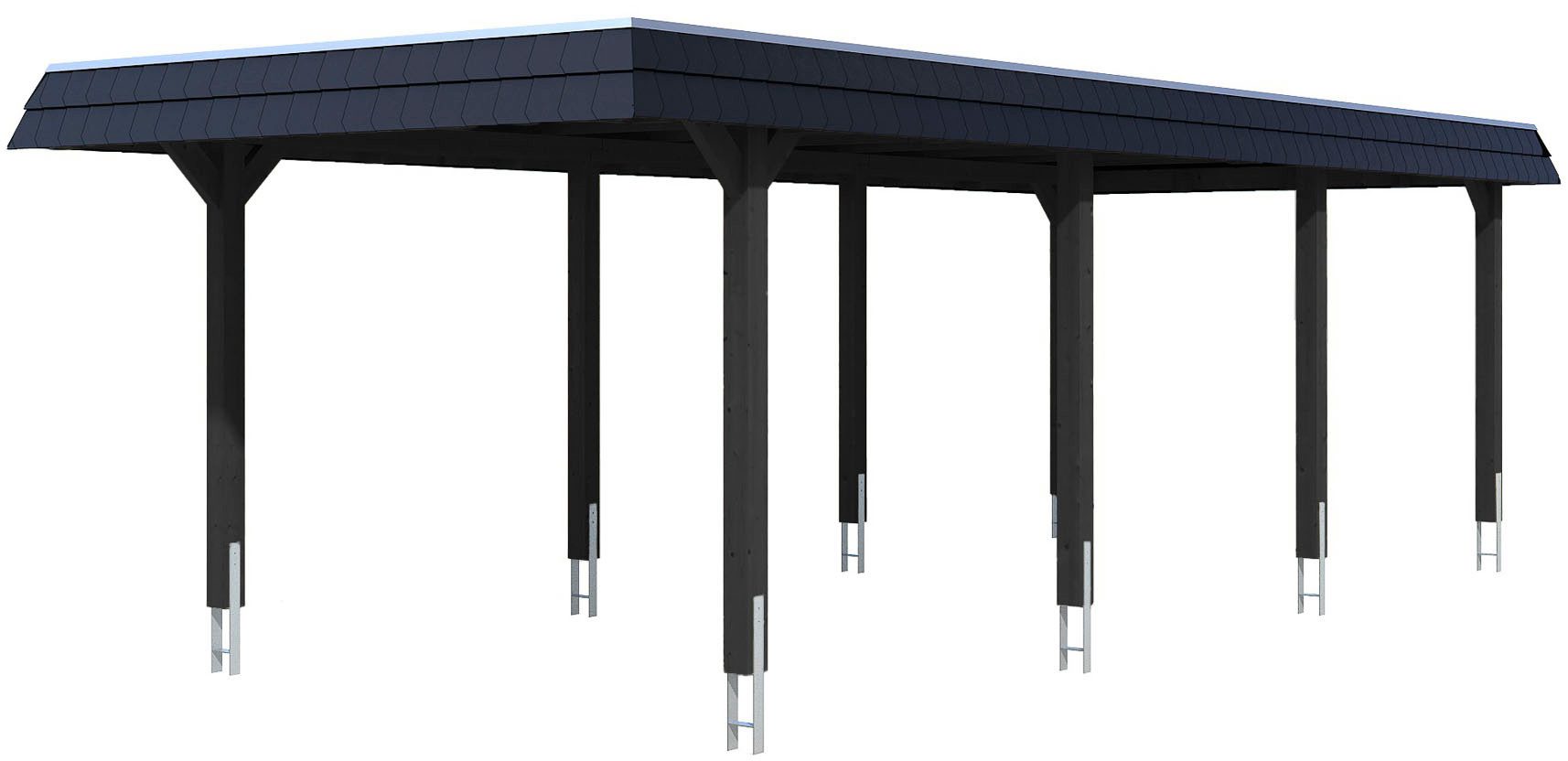 Skanholz Einzelcarport Wendland, BxT: 362x870 cm, 243 cm Einfahrtshöhe