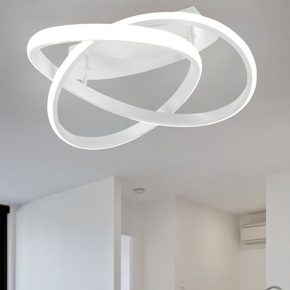 Reality Leuchten LED Deckenleuchte, LED-Leuchtmittel fest verbaut,  Neutralweiß, LED Design Decken Lampe Wohn Schlaf Zimmer Strahler Ring Design