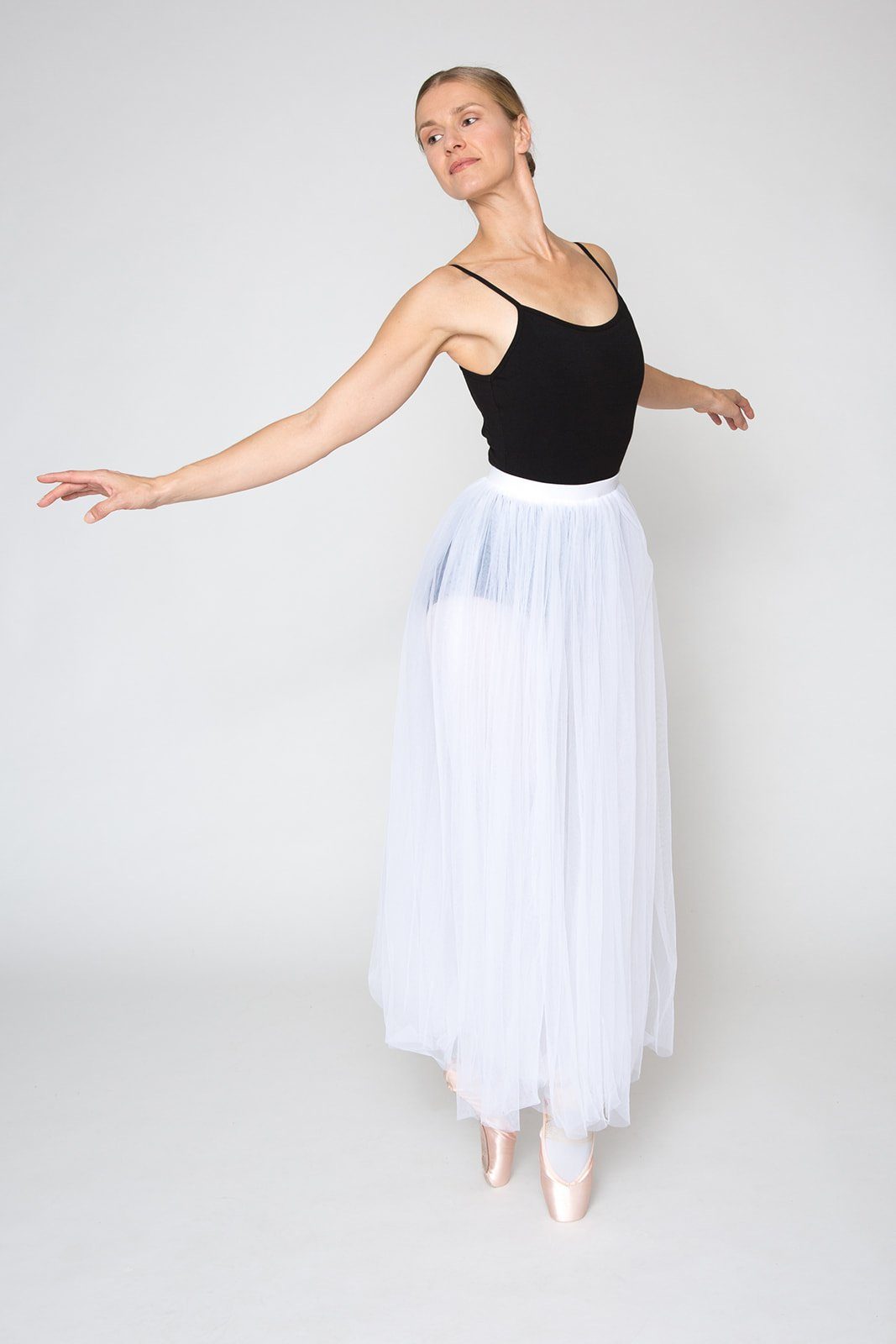 tanzmuster Tüllrock Langer Tüllrock für Damen Luna, zwei Lagen Tüll wadenla günstig online kaufen