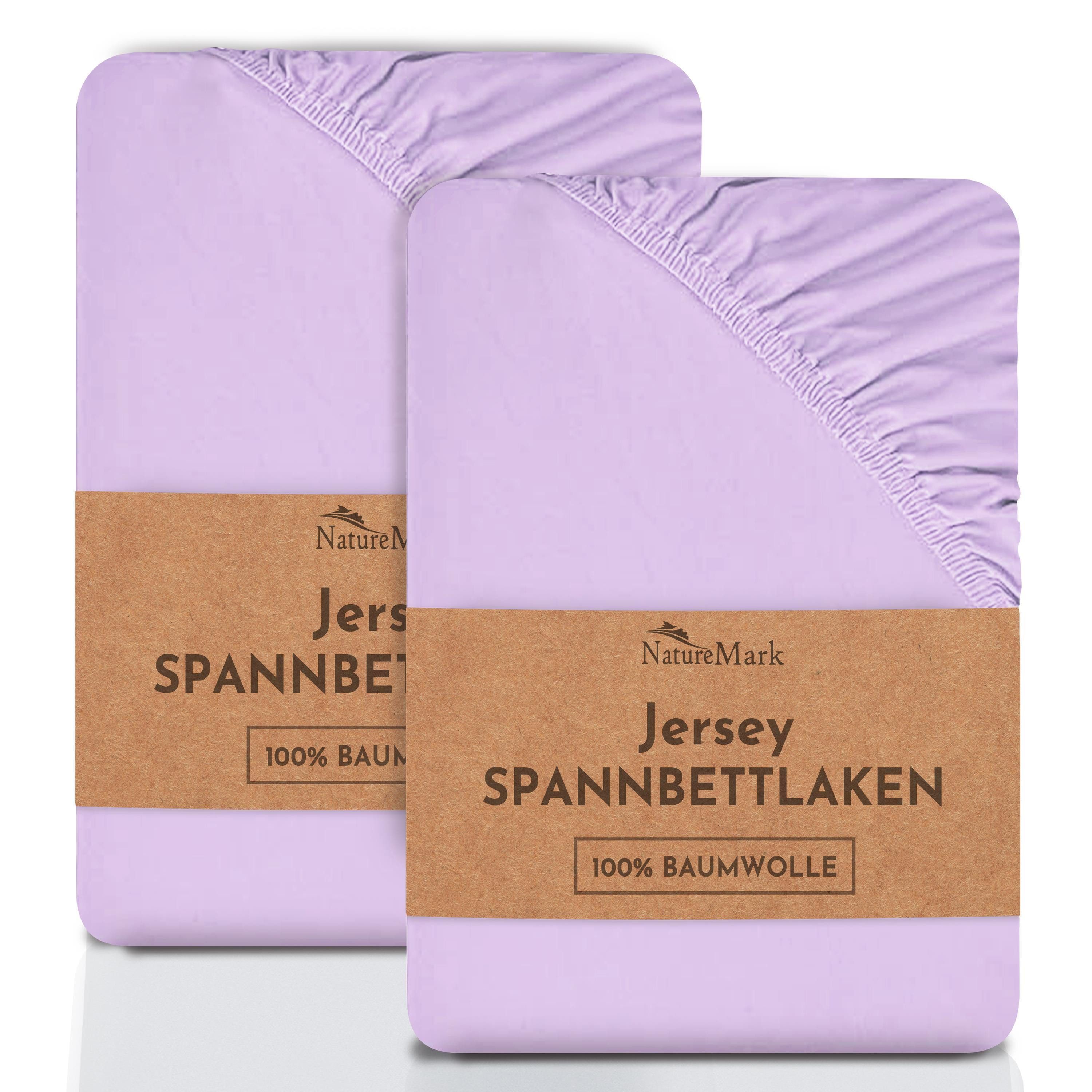 NatureMark Spannbettlaken 2er-Set Jersey Spannbetttuch 100% günstig online kaufen