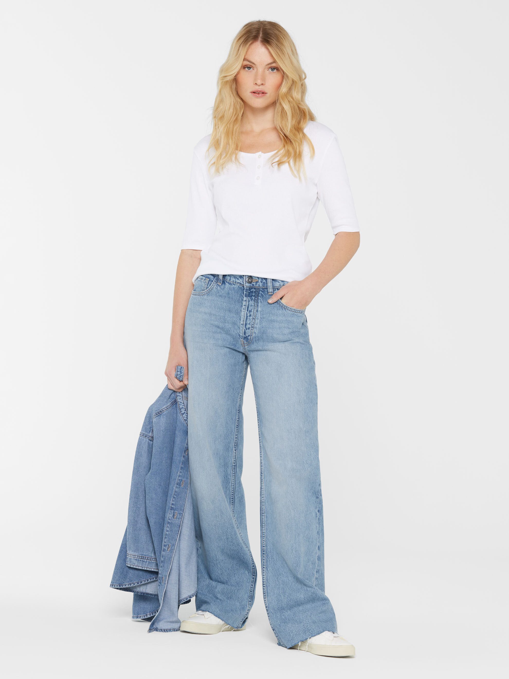 SENSES.THE LABEL Weite Jeans mit hoher Leibhöhe