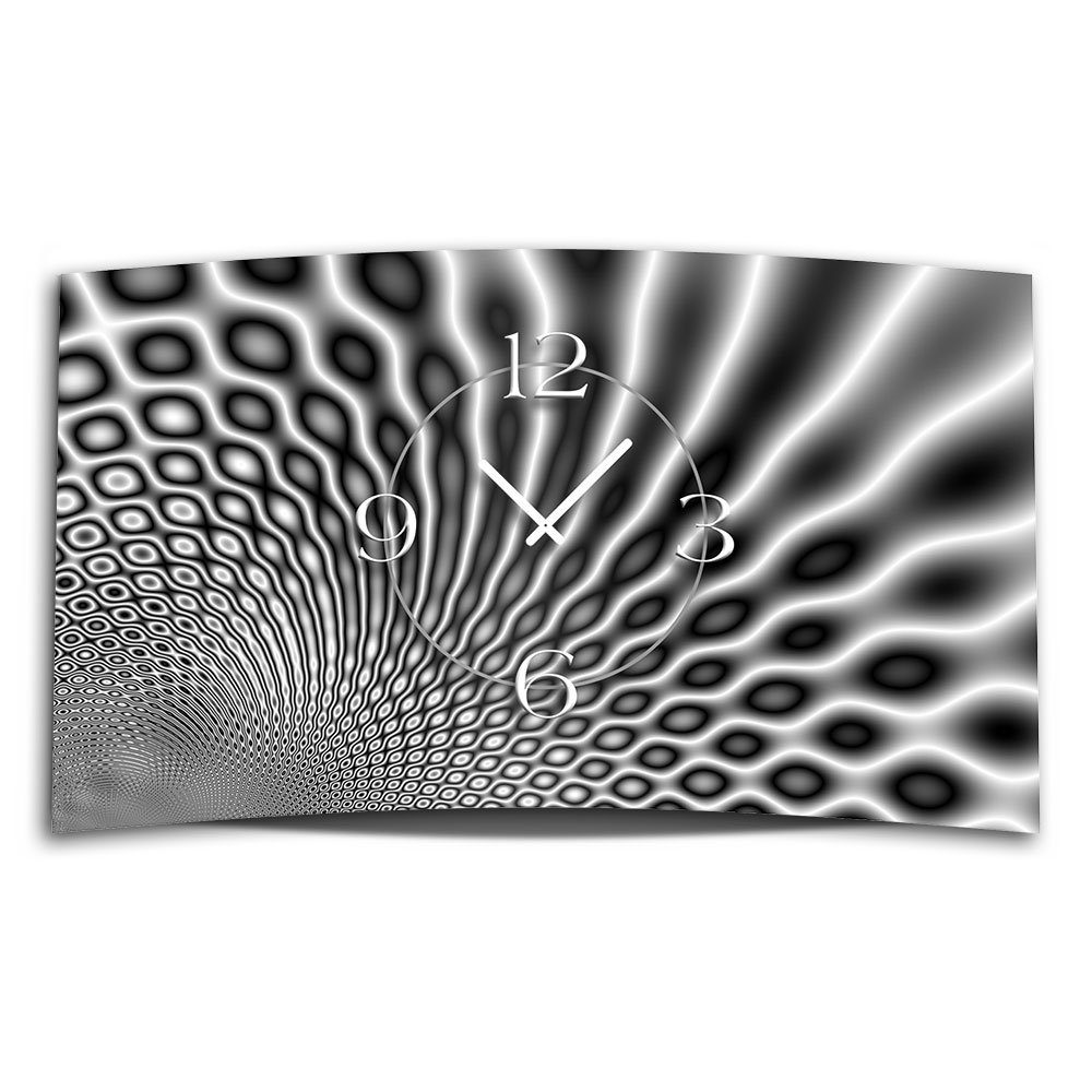 dixtime Wanduhr Abstrakt grau 3D-Optik 4mm (Einzigartige kein modernes Design Designer Wanduhr Alu-Dibond) aus Wanduhren leise