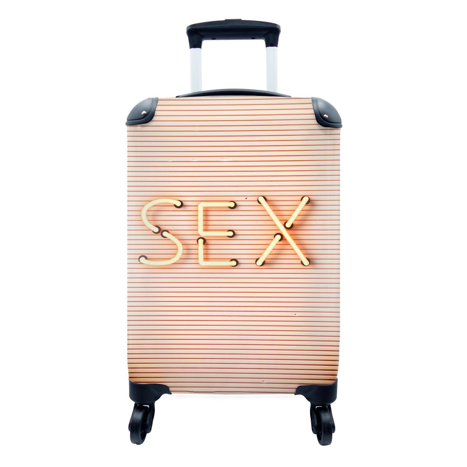 in Handgepäckkoffer Rollen, Sex 4 für Ferien, Handgepäck einem Lichtkasten, mit Trolley, Reisetasche Reisekoffer MuchoWow rollen,