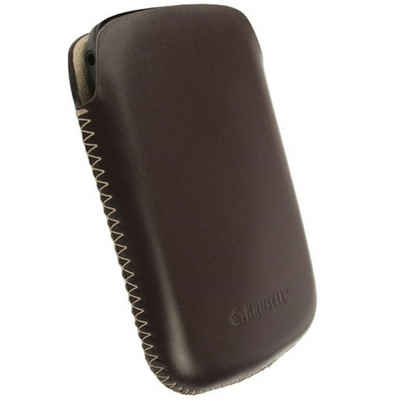 Krusell Handyhülle Donsö L Universal Tasche Pouch Schutz-Hülle Braun, Sleeve aus Leder für Handy MP3-Player
