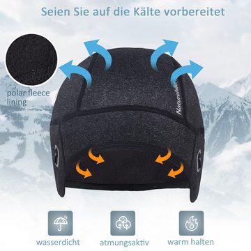 Naturehike Unterhelmmütze Fahrradmütze, Wintermütze, Mit Ohrmuscheln und Brillenlöchern atmungsaktiv, hoch elastisch, winddicht, antistatisch, wasserdicht