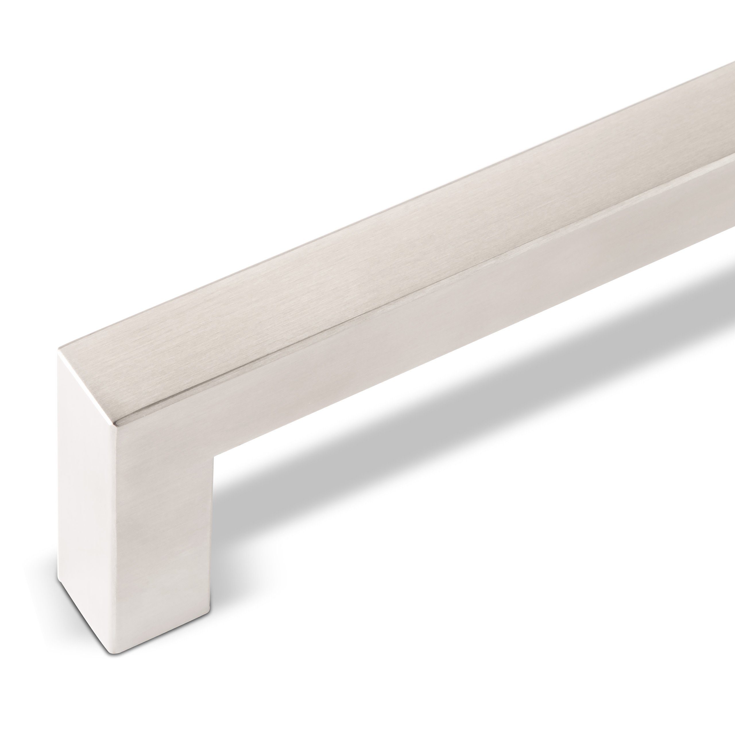 SO-TECH® Möbelgriff Stangengriff E3 echt Edelstahl 15 x 15 mm BA 128 - 800 mm, Lochabstand 96 mm - inkl. Schrauben