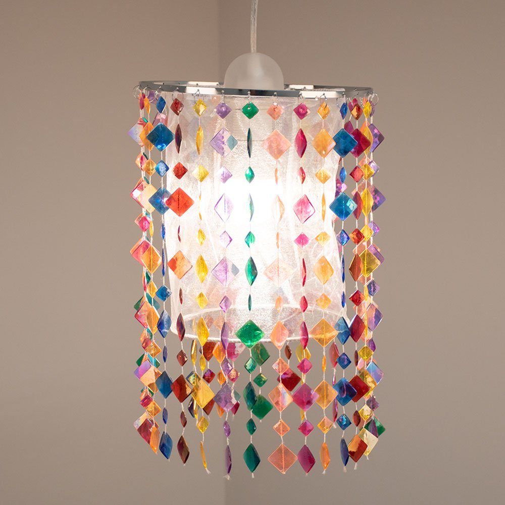 etc-shop LED Pendelleuchte, Leuchtmittel nicht Pendel Kristall Kinder Textil Zimmer Hänge Lampe inklusive, Decken