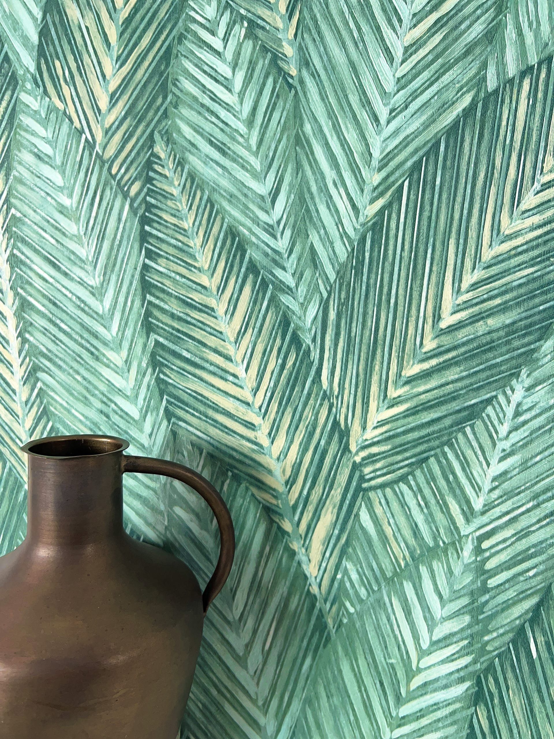 Newroom Vliestapete, Grün Tapete Modern Dschungel - Mustertapete Dschungelt günstig online kaufen