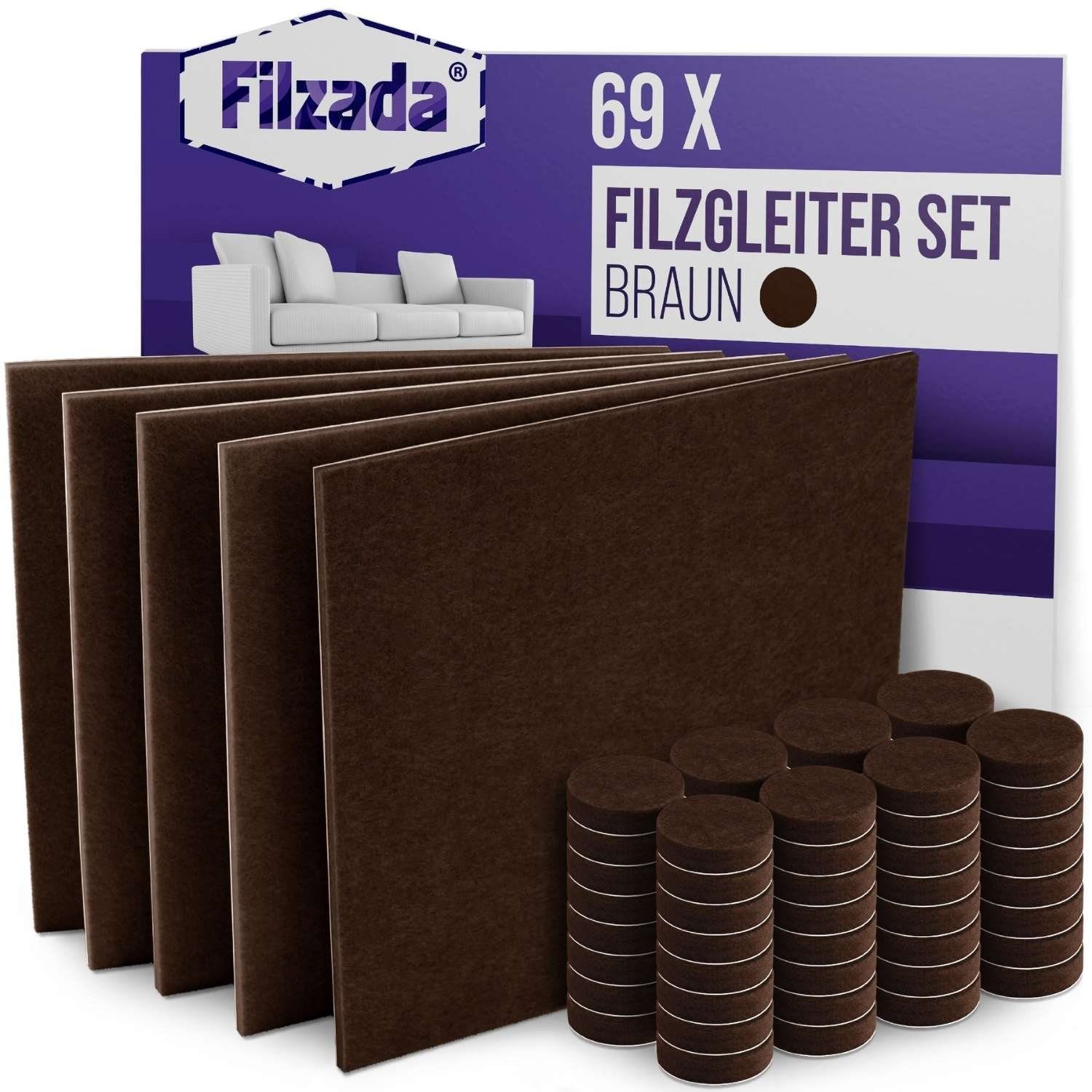 Filzada Войлочные планеры Войлочные планеры Selbstklebend Platten Set 200x200mm & Ø20mm Мебельgleiter
