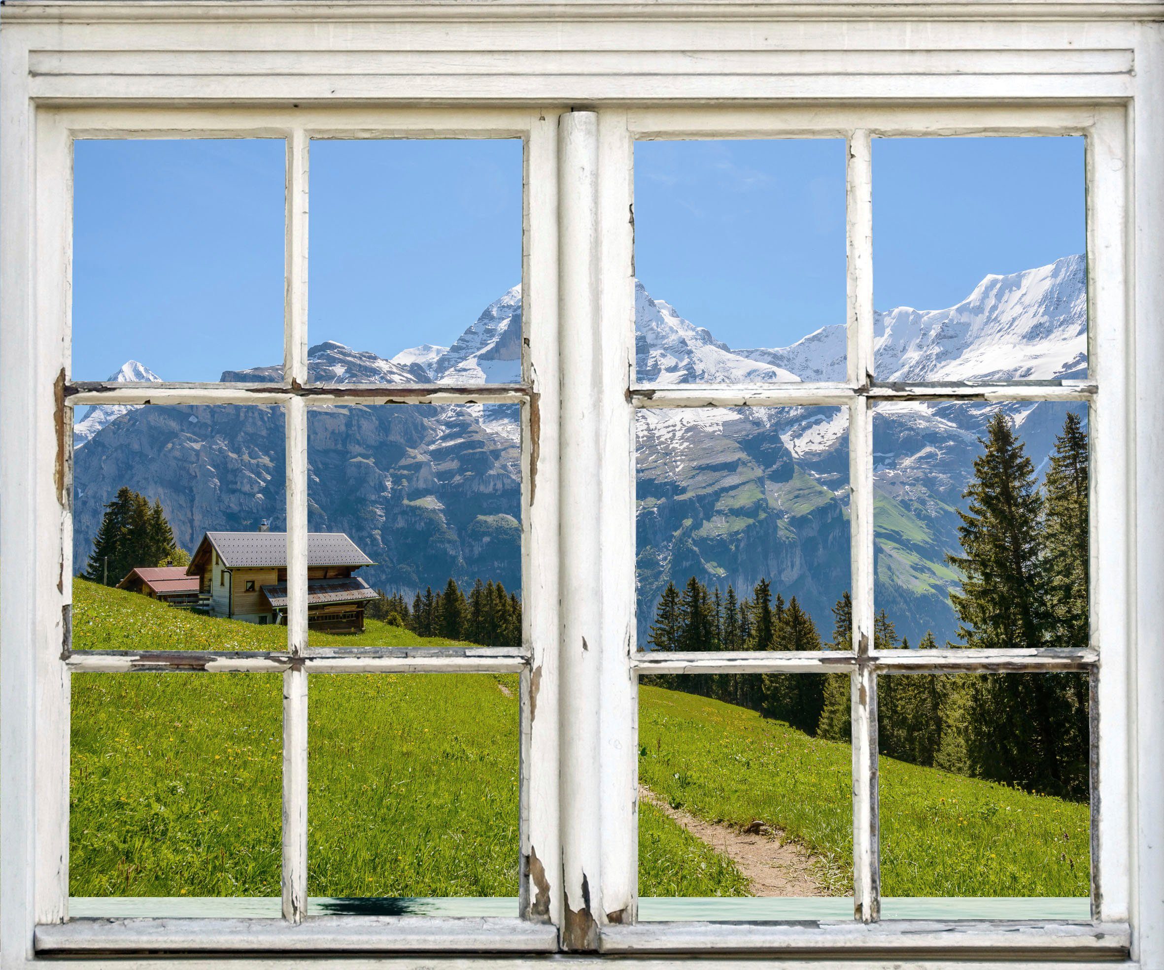 queence Wandsticker Hütte in den Bergen, günstig online kaufen
