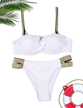 BlauWave Badeanzug Bikini Set Damen Push upTriangel Bikini Bottom Mit (1-St., Sexy Zweiteilige Badeanzug Low Rise Bikini Bademode) Strand, Schwimmbad, Sonnenbaden