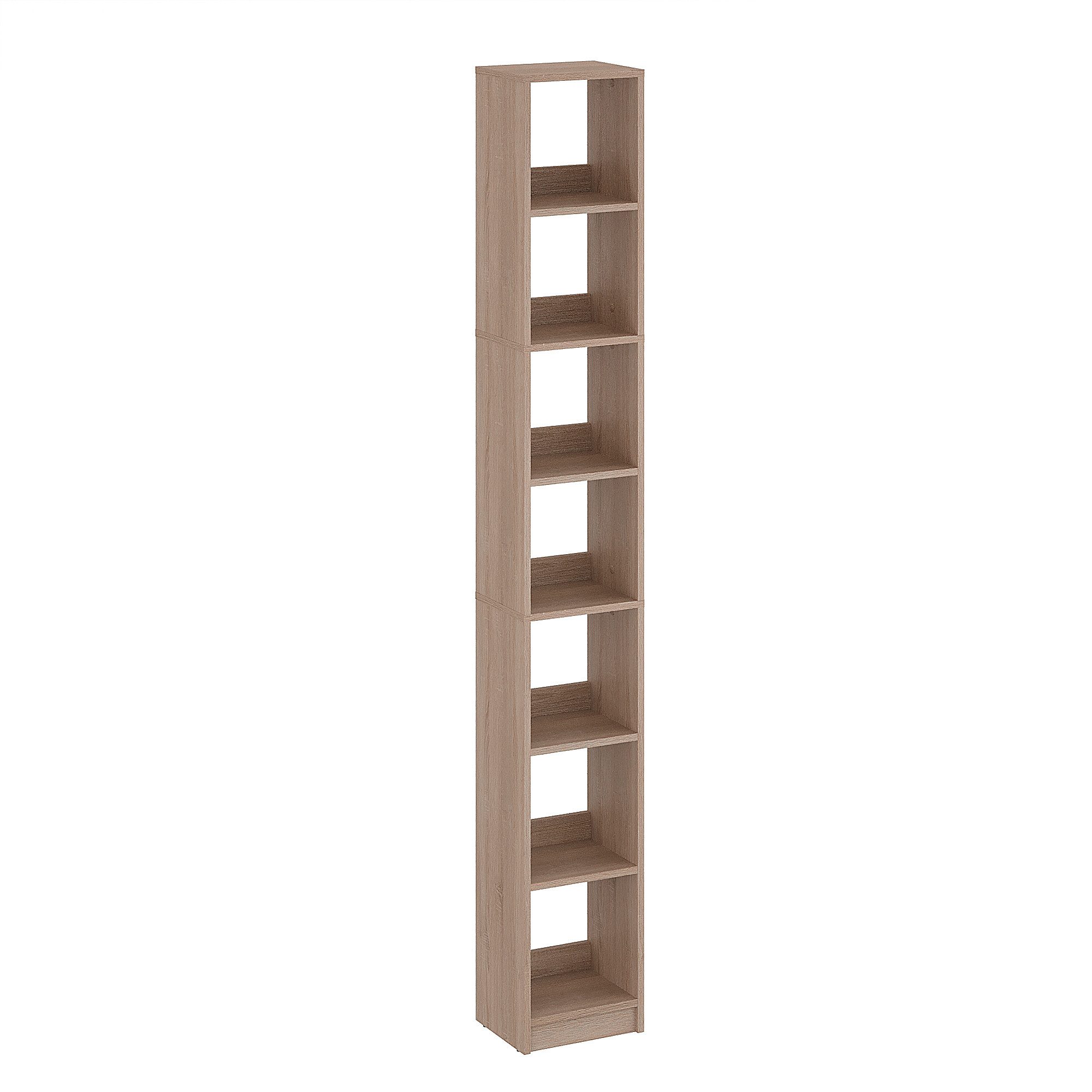 KOMTO Bücherregal LAKO Bücherregal 20-30 cm Breit, Schmales Regal mit 3-7 Fächern
